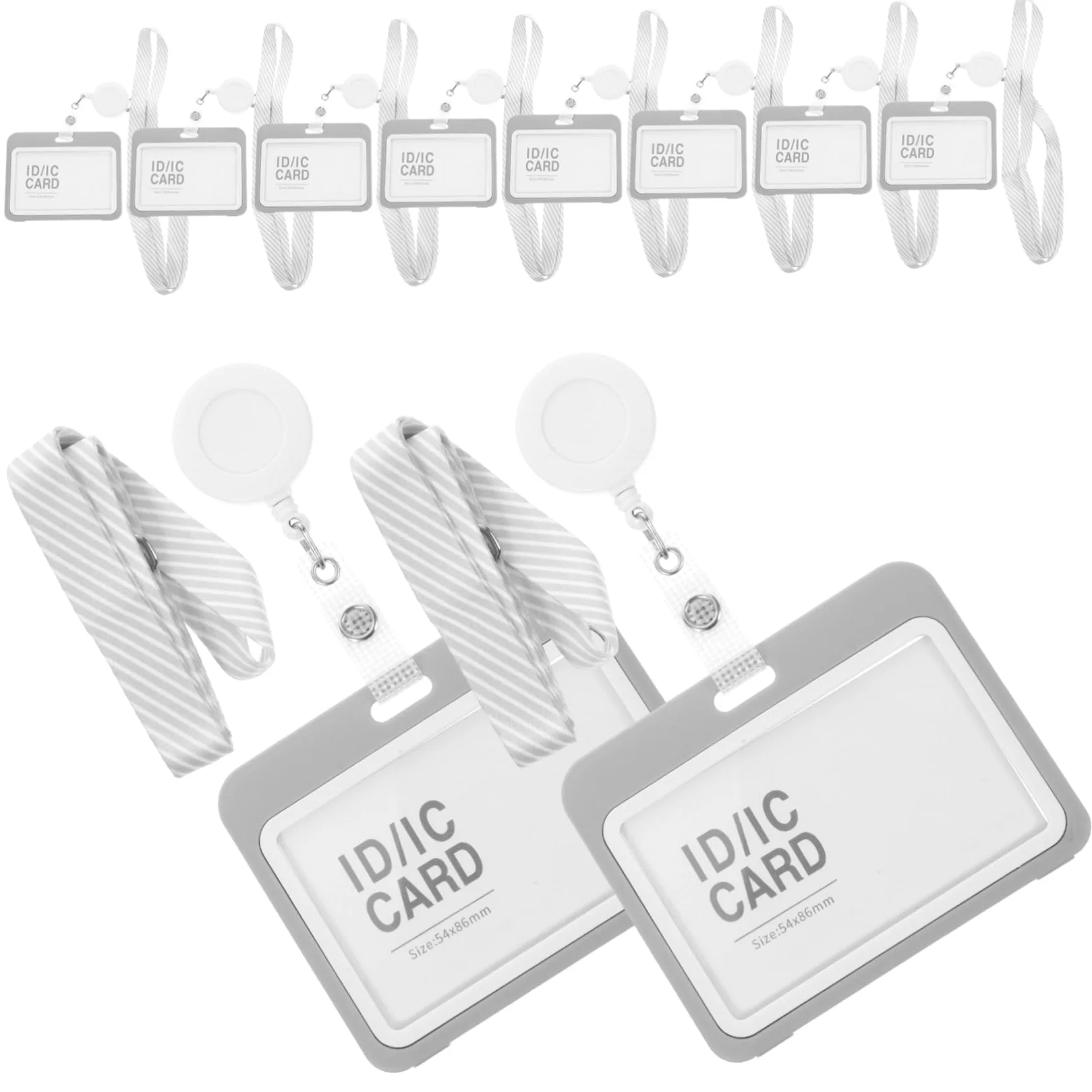 Porta Badge Set 10 Pezzi in Plastico con Cordino Estensibile, Protezione Carte da Lavoro e Tessere, Facile da Trasportare per Studenti e Insegnanti