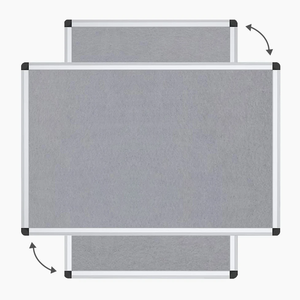 VIZ-PRO Bacheca in Feltro Grigio 90 x 60 cm, Cornice in Alluminio