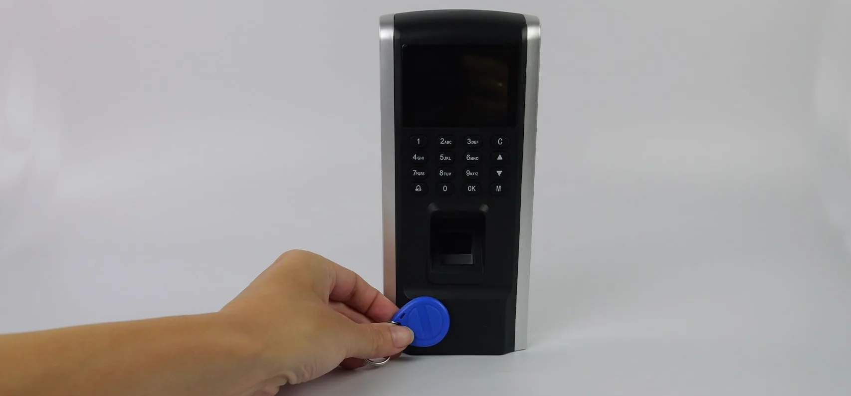 HDWR CTR12 Macchina per La Rilevazione Delle Presenze, Sistema Biometrico Avanzato di Impronte Digitali, Rilevatore Presenze Dipendenti, Password e Scheda RFID da 125 kHz