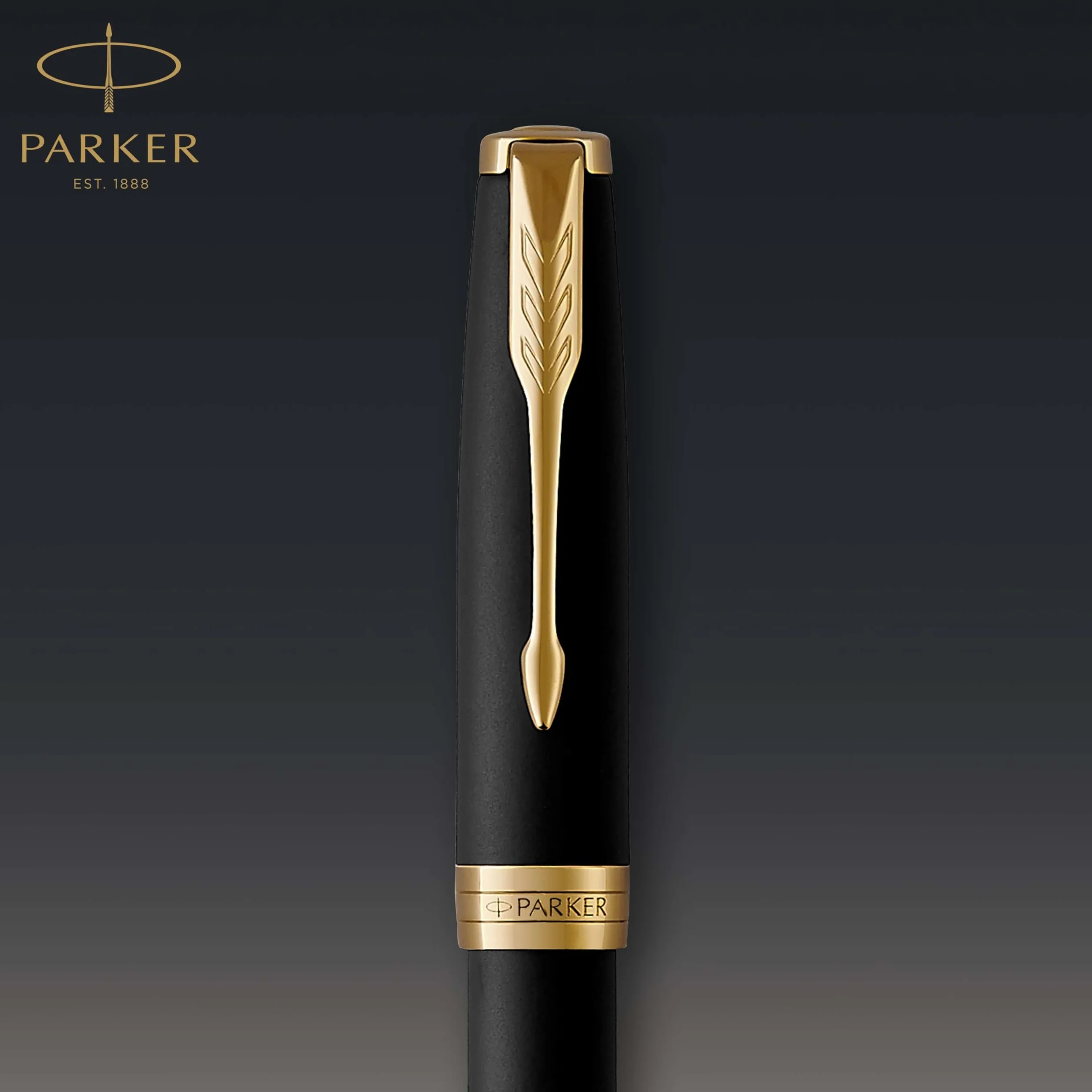 Parker Sonnet penna stilografica nero opaco finiture oro pennino sottile Confezione regalo
