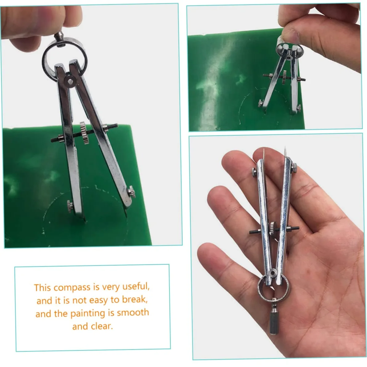 Operitacx 4 Pz Bussole attrezzo compasso a matita bussola per disegnare metrico cerchiometro cerchiografo circle compasso da disegno forniture per ufficio Acciaio inossidabile Silver