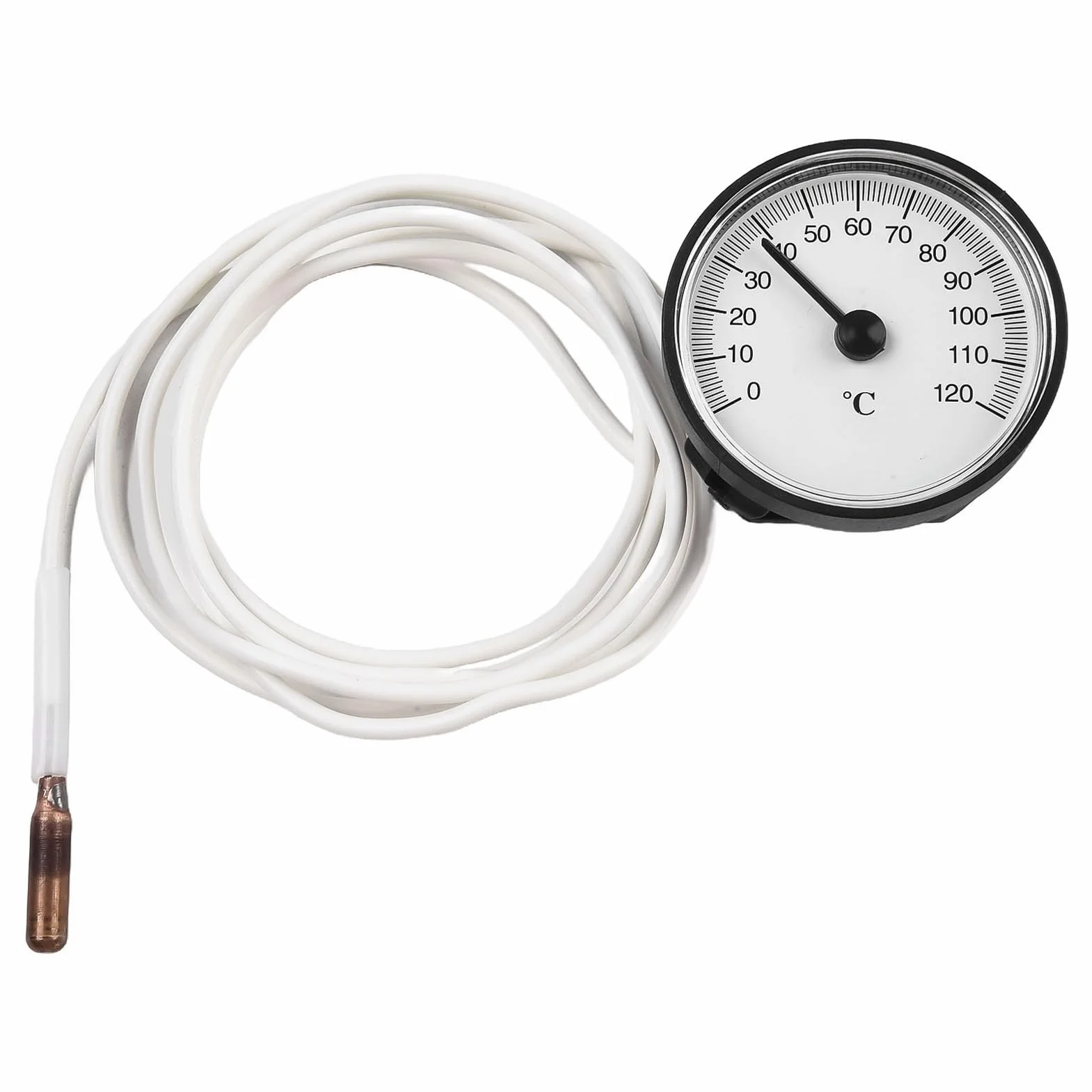 Termometro meccanico dell'acqua con tubo capillare 144 cm, sonda in ottone, quadrante 0-120°C per acquario piscina spa