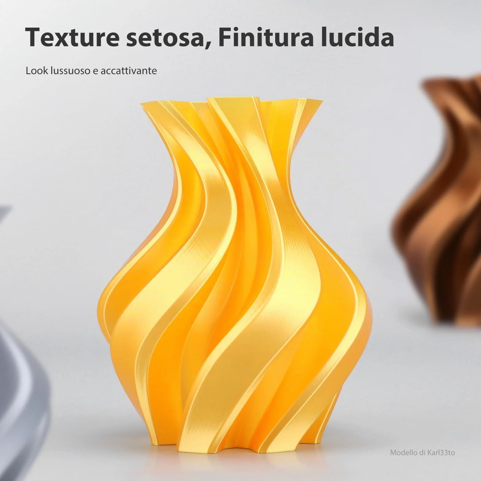 ELEGOO Filamento PLA 1,75 mm Oro 1 KG, Precisione dimensionale +/- 0,02 mm per Stampante 3D FDM