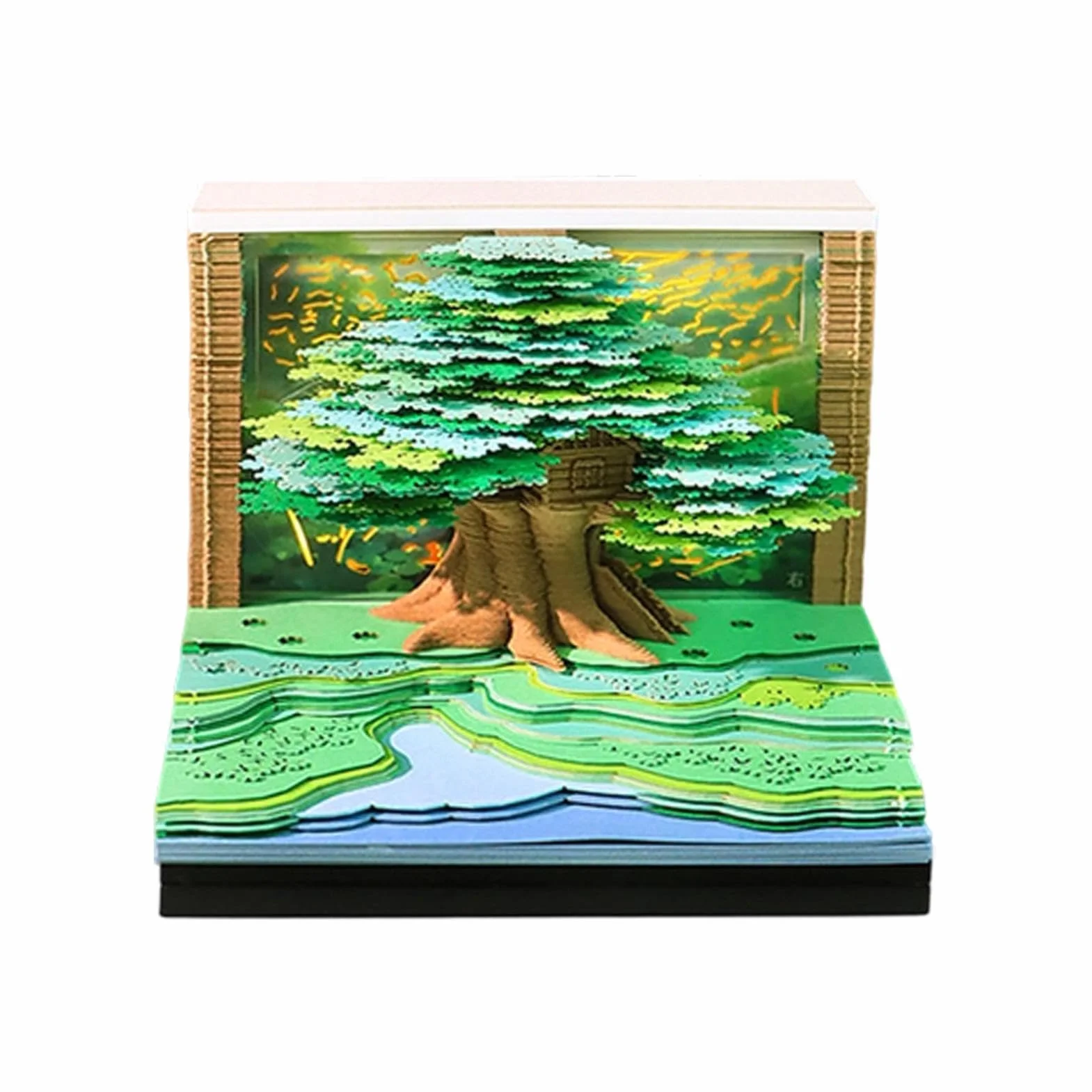 Calendario 3D 2027 Blocco Note A Forma Di Albero Con Luce LED | Calendario da scrivania con fogli staccabili Per Freelance Insegnanti Uomini Casa Comodino Camera Da Studio