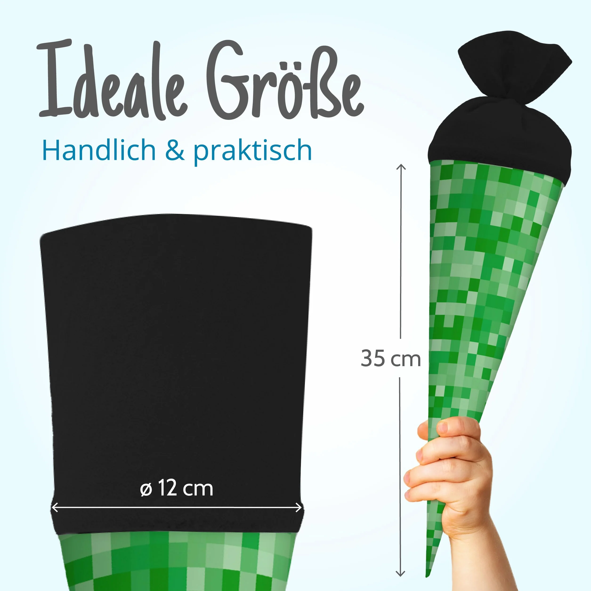 itenga Sacchetto per la scuola 35 cm motivo pixel piccolo per studenti