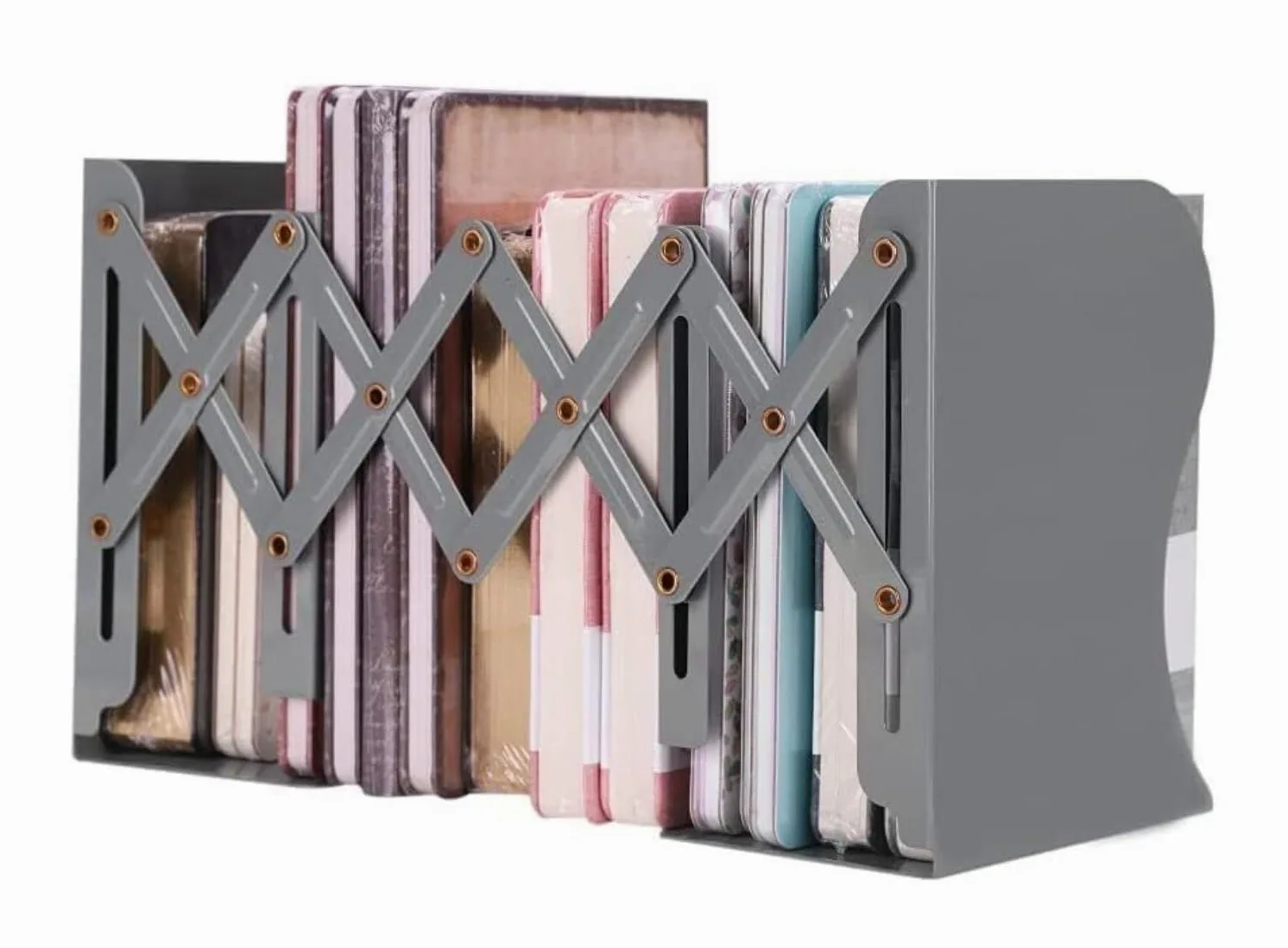 Reggi Libri, Fermalibri Fermalibri in metallo per libri retrattili per carichi pesanti, fermalibri decorativi per divisori da tavolo antiscivolo di grande capacità Ufficio Casa Scrivania(Black)