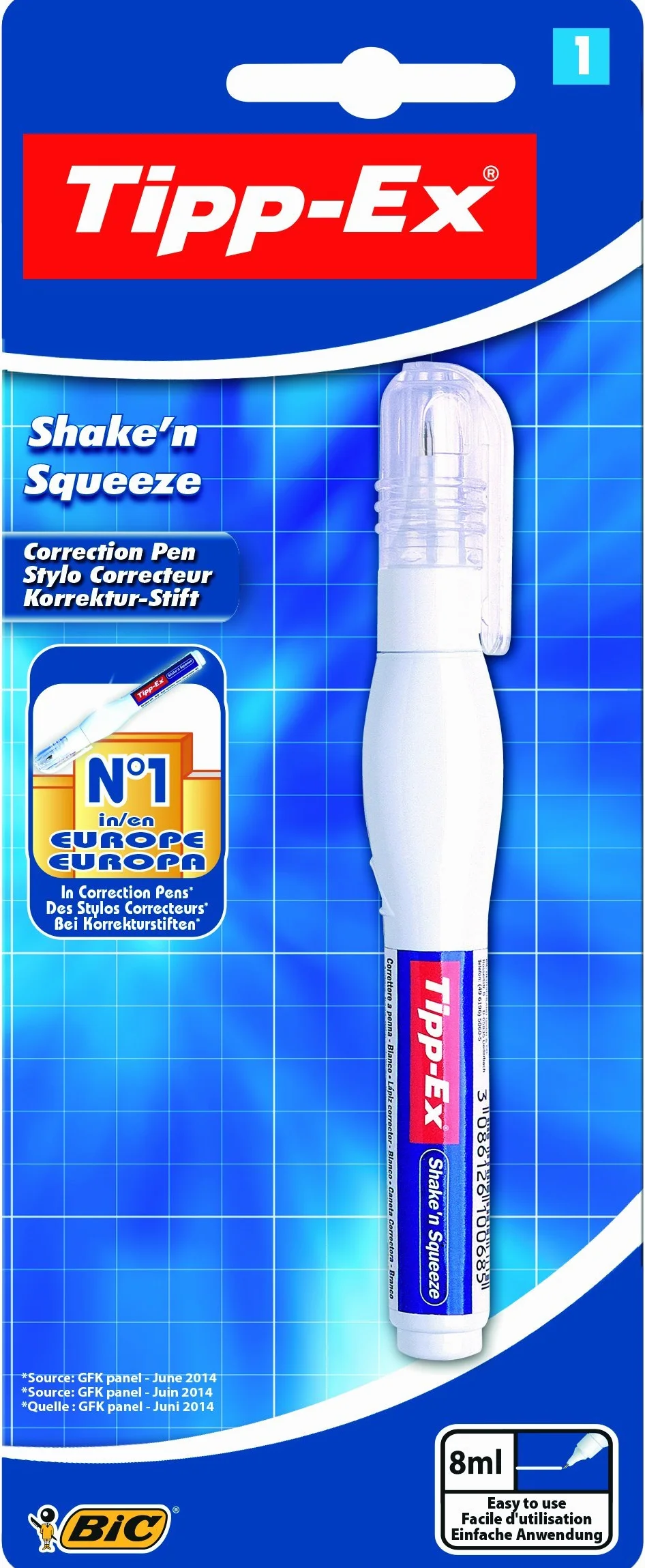 Tipp-Ex Shake 'n Squeeze Bianchetto Liquido Correttore a Penna 8 ml