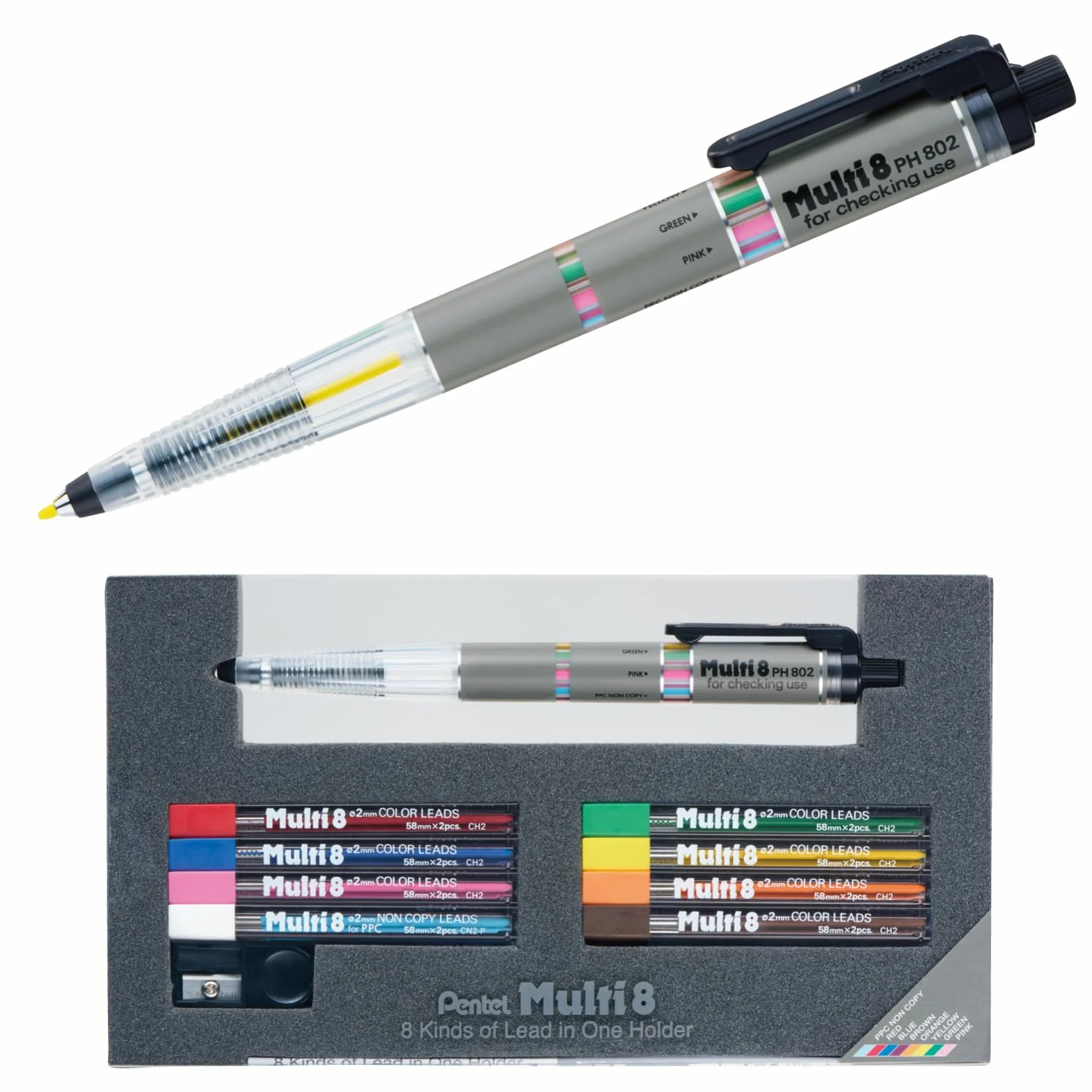 Pentel PH802ST Set 8 supporti per matite e lead