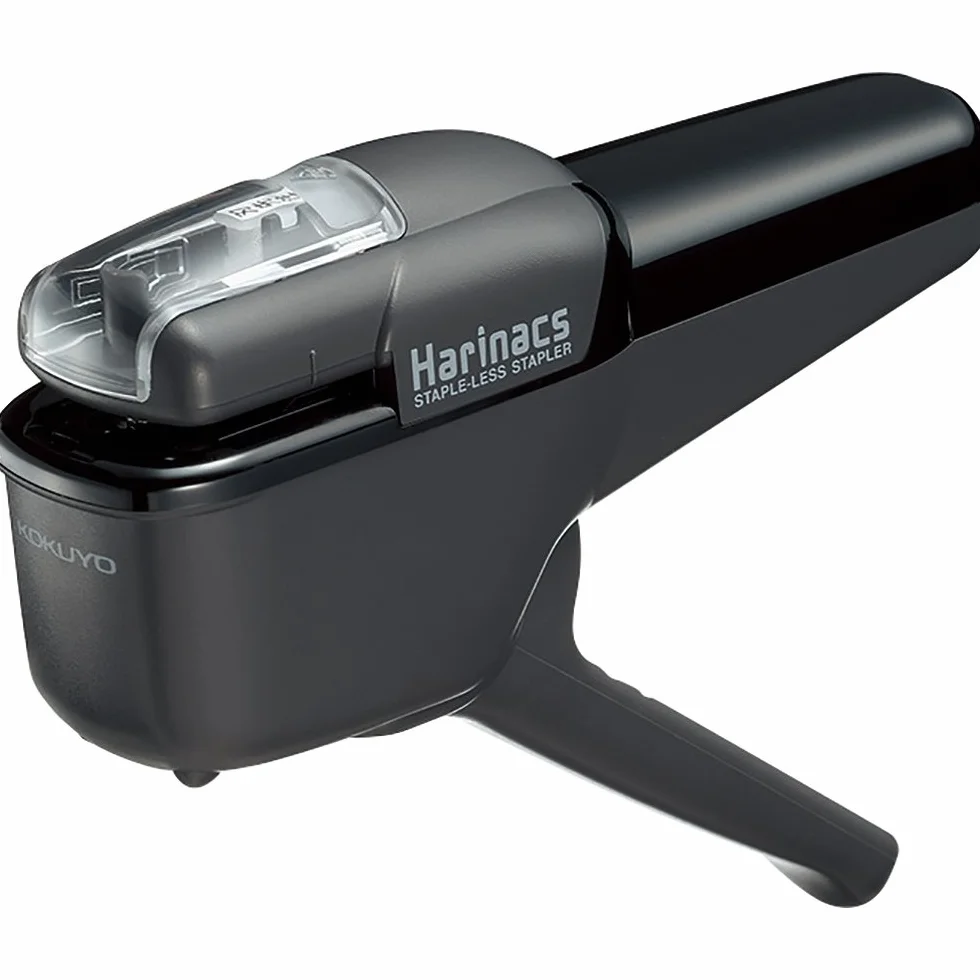 Harinacs, cucitrice giapponese Kokuyo senza punti, capacità massima di 10 fogli, colore nero, SLN-MSH110D