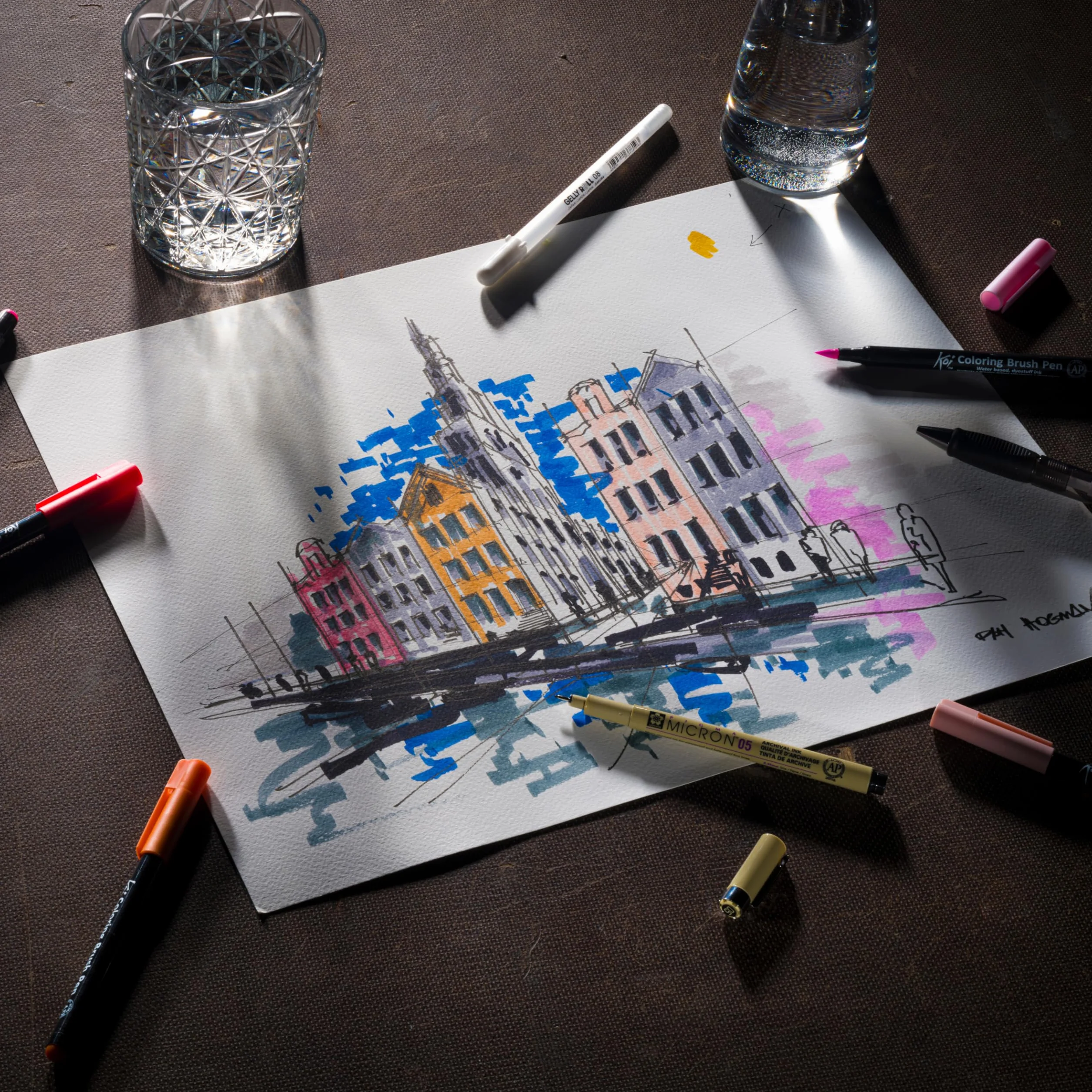 SAKURA Pigma Micron Fineliner Set 6 penne inchiostro nero permanente impermeabile misure assortite