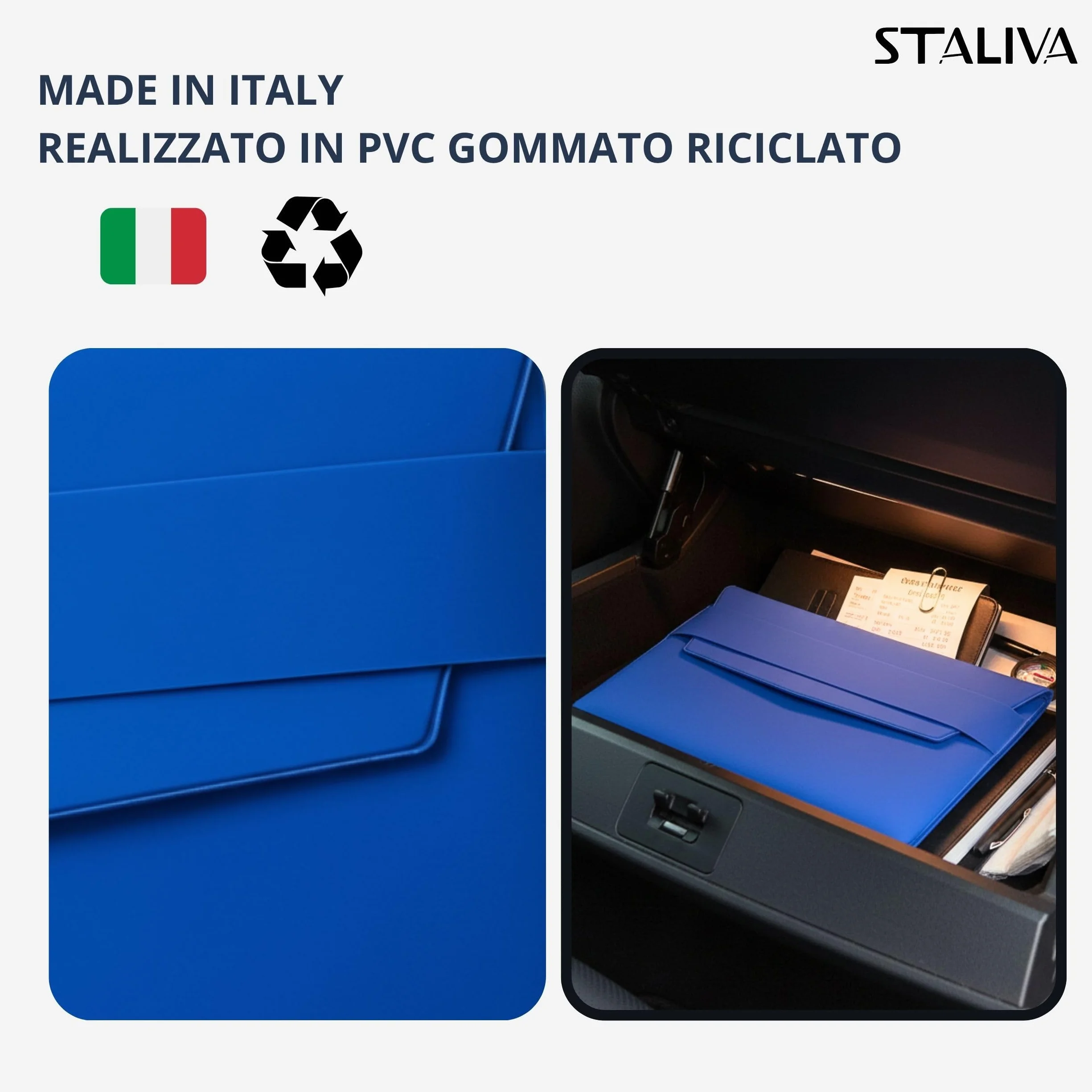 STALIVA 2 Pezzi Porta Documenti Auto Moto, Porta Libretto Auto e Assicurazione, Cartellina Portadocumenti da Viaggio Bluette