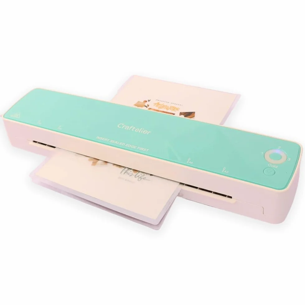 Craftelier Laminatore a caldo e a freddo e applicatore per lamine, buste da 80 a 125 micron, per sigillare documenti fino a 33 cm, facile da usare in ufficio, a casa o a scuola