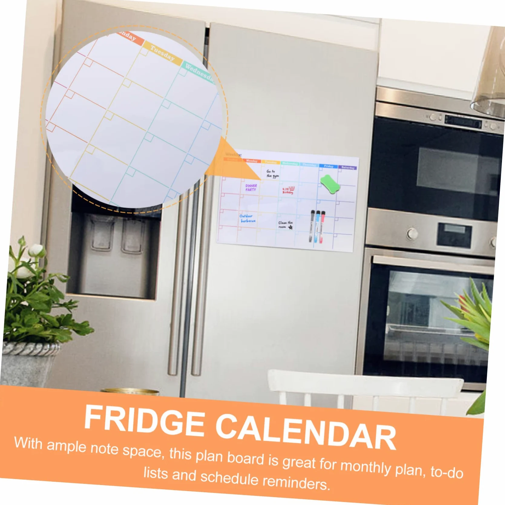Ciieeo Lavagna Da Frigo Magnetica Calendario Cancellabile Secco Pianificatore Mensile Per Lavagna Bianca Calendario Magnetico Per Frigorifero