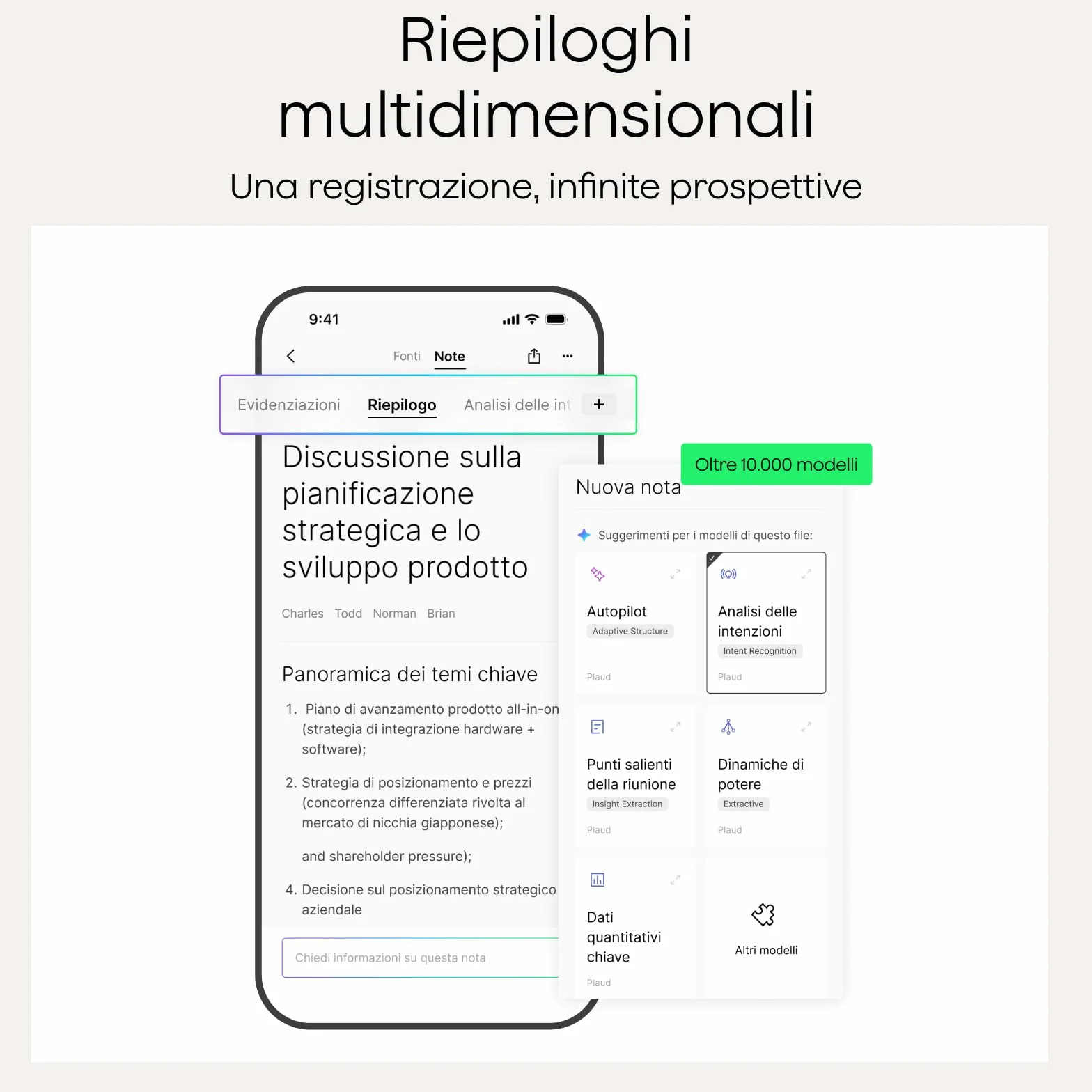 Plaud Note Registratore Vocale AI Professionale con Custodia Audio Digitale Trascrizione Riassunti Automatici in 112 Lingue Controllo App Perfetto per Riunioni Lezioni Chiamate Colloqui Interviste | Controllo tramite App Trascrizione e Riepilogo IA Suppor