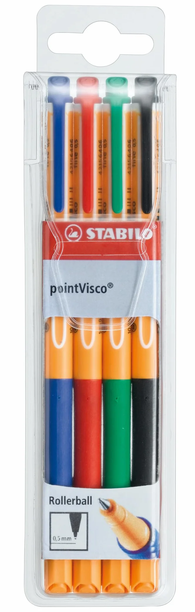 STABILO pointVisco Penna Roller Gel Astuccio 4 Colori Assortiti