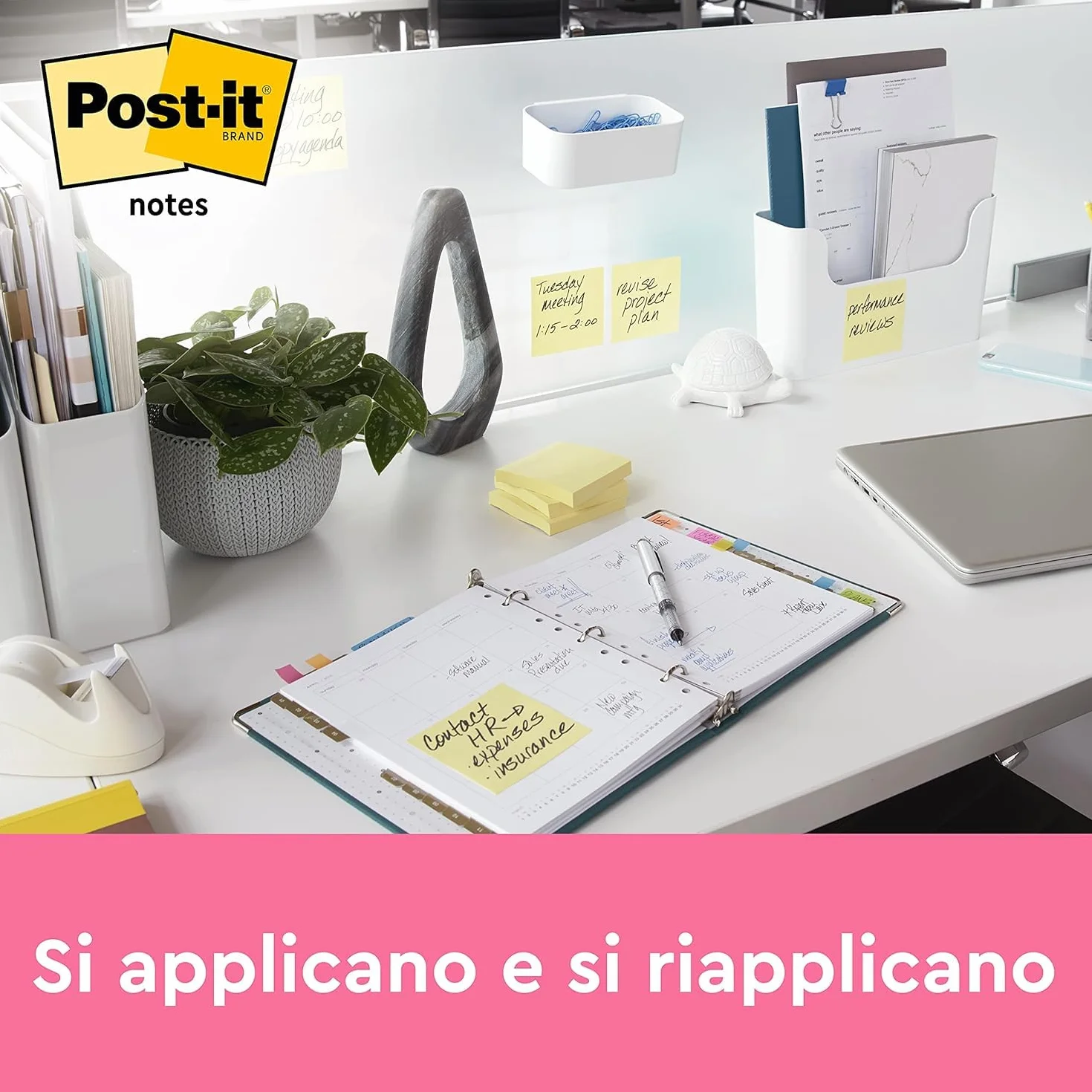 Post-it Cubo Foglietti adesivi Canary Yellow 450 Fogli 76 mm x 76 mm Rosa Giallo Arancione Verde
