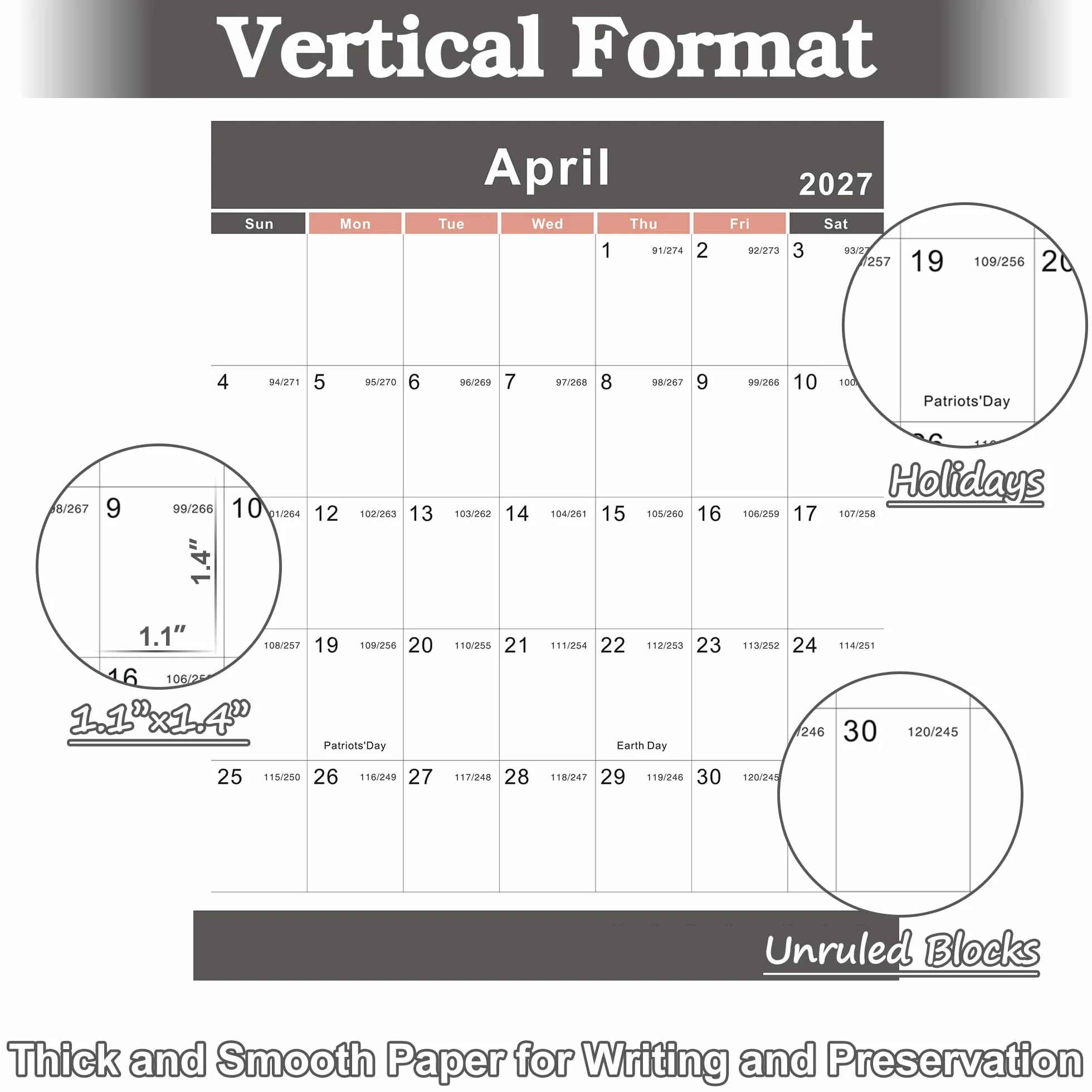 Vibrant Focus Calendario annuale 2026-2027, da luglio 2026 a giugno 2027, 88 x 57,9 cm | Calendario da parete 2026-2027, con carta spessa, XL, planner annuale 2026-2027 (calendario annuale, nero)