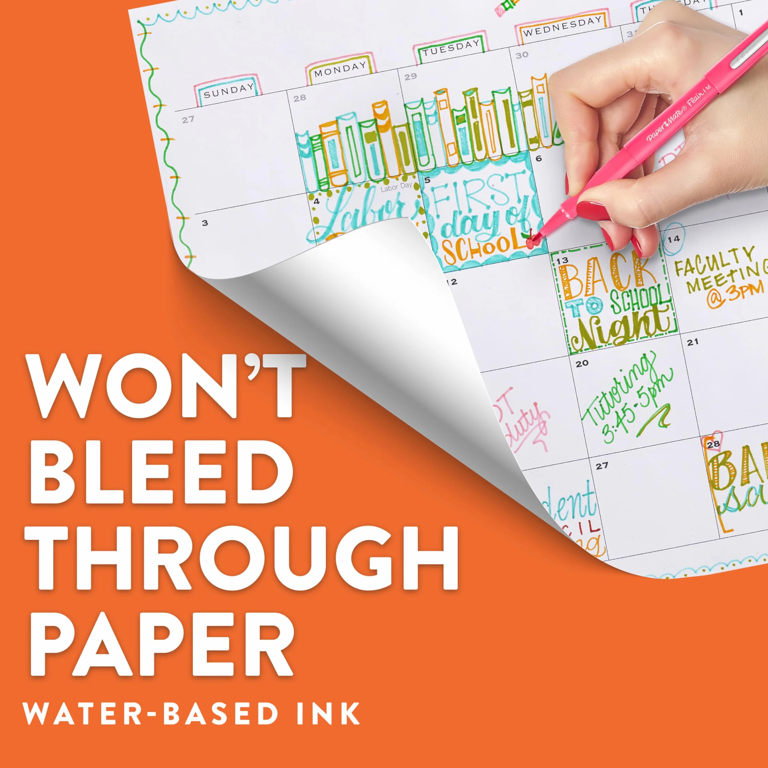 Paper Mate Flair Pennarelli Punta Media in Feltro 0.7mm Nero Scatola da 12