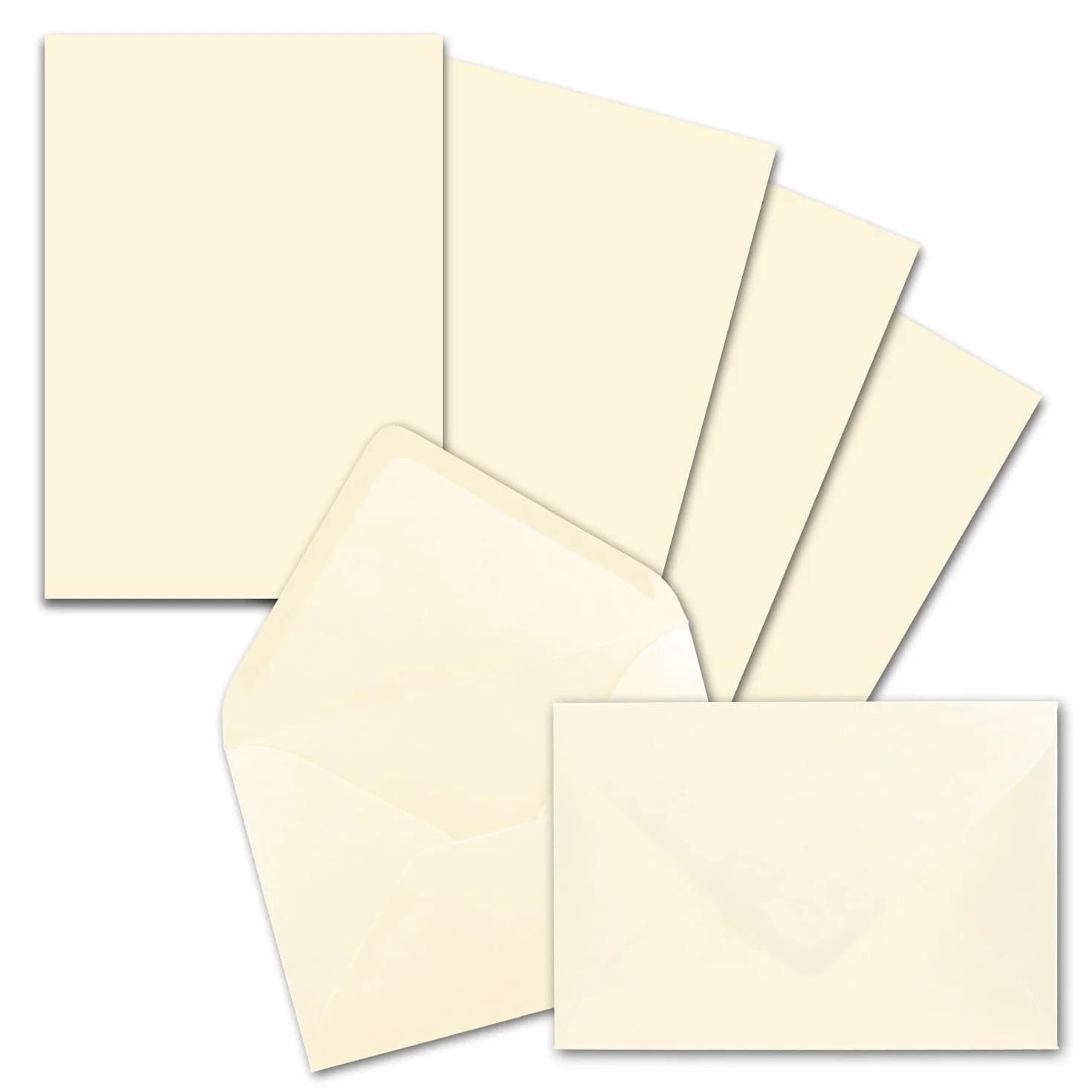 FarbenFroh by Gustav Neuser Set 25 fogli carta da lettere opaca DIN A5 buste C6 incollaggio a umido crema vaniglia