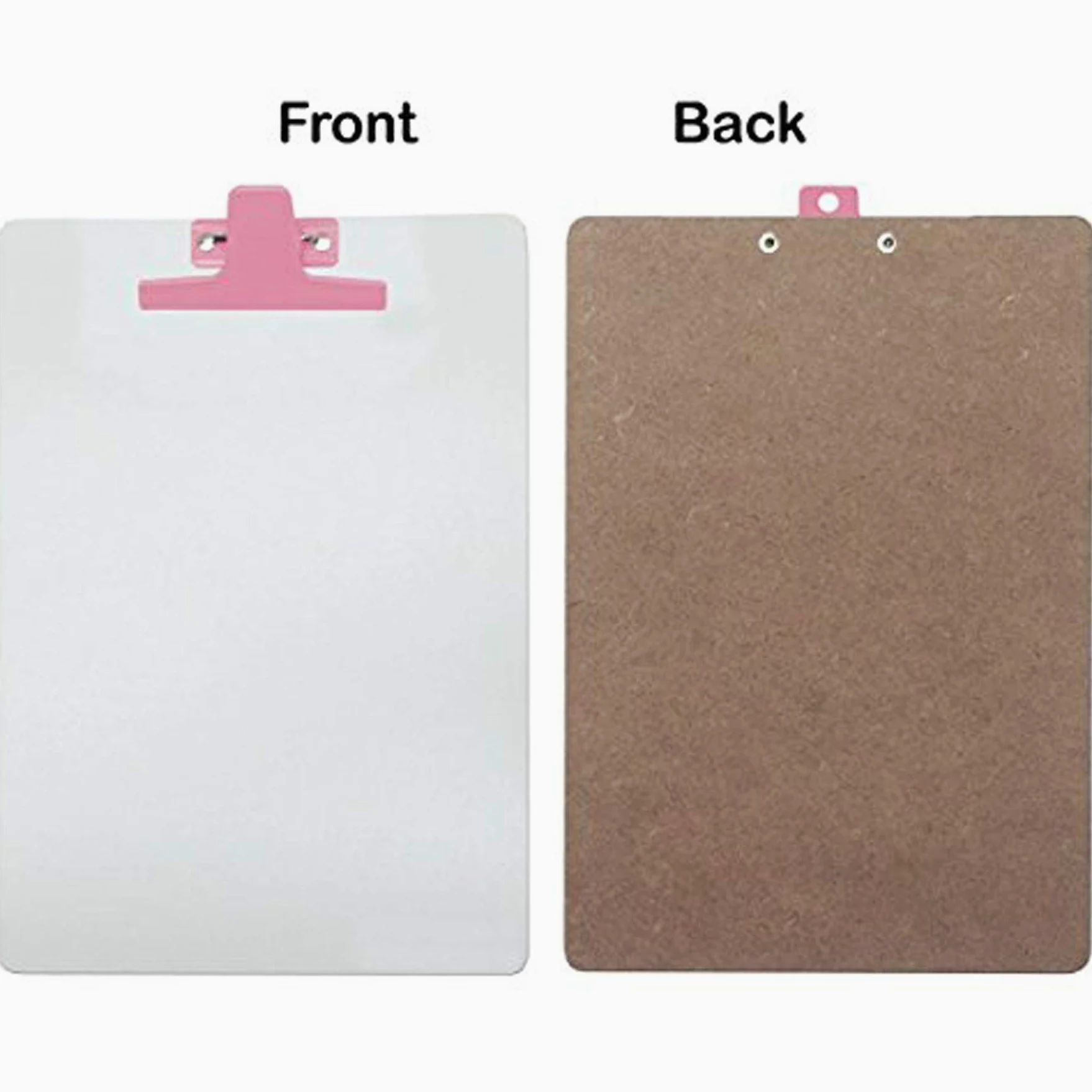 Acrimet Clip in metallo per appunti formato A4 (33 "x 9 1/16") (pannello rigido) (clip rosa) (confezione da 6)