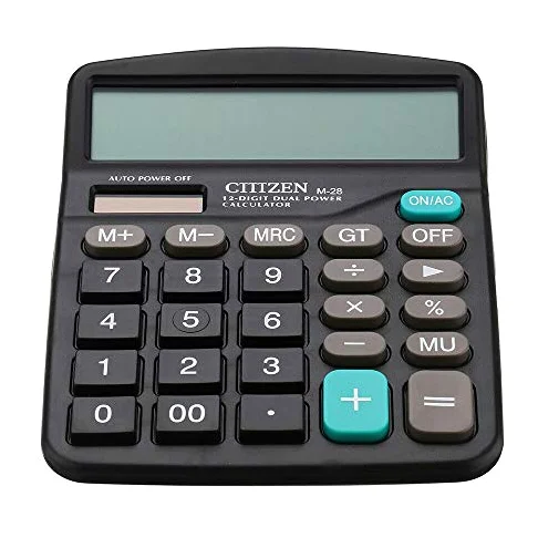 Calcolatrice Calcolatrice Calcolatrice finanziaria da tavolo Calcolatrice solare Batteria 2 in 1 Doppia alimentazione Pulsanti grandi di base Display grande a 12 cifre Calcolatrice da tavolo Fornitur