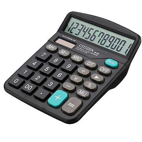Calcolatrice Calcolatrice Calcolatrice finanziaria da tavolo Calcolatrice solare Batteria 2 in 1 Doppia alimentazione Pulsanti grandi di base Display grande a 12 cifre Calcolatrice da tavolo Fornitur