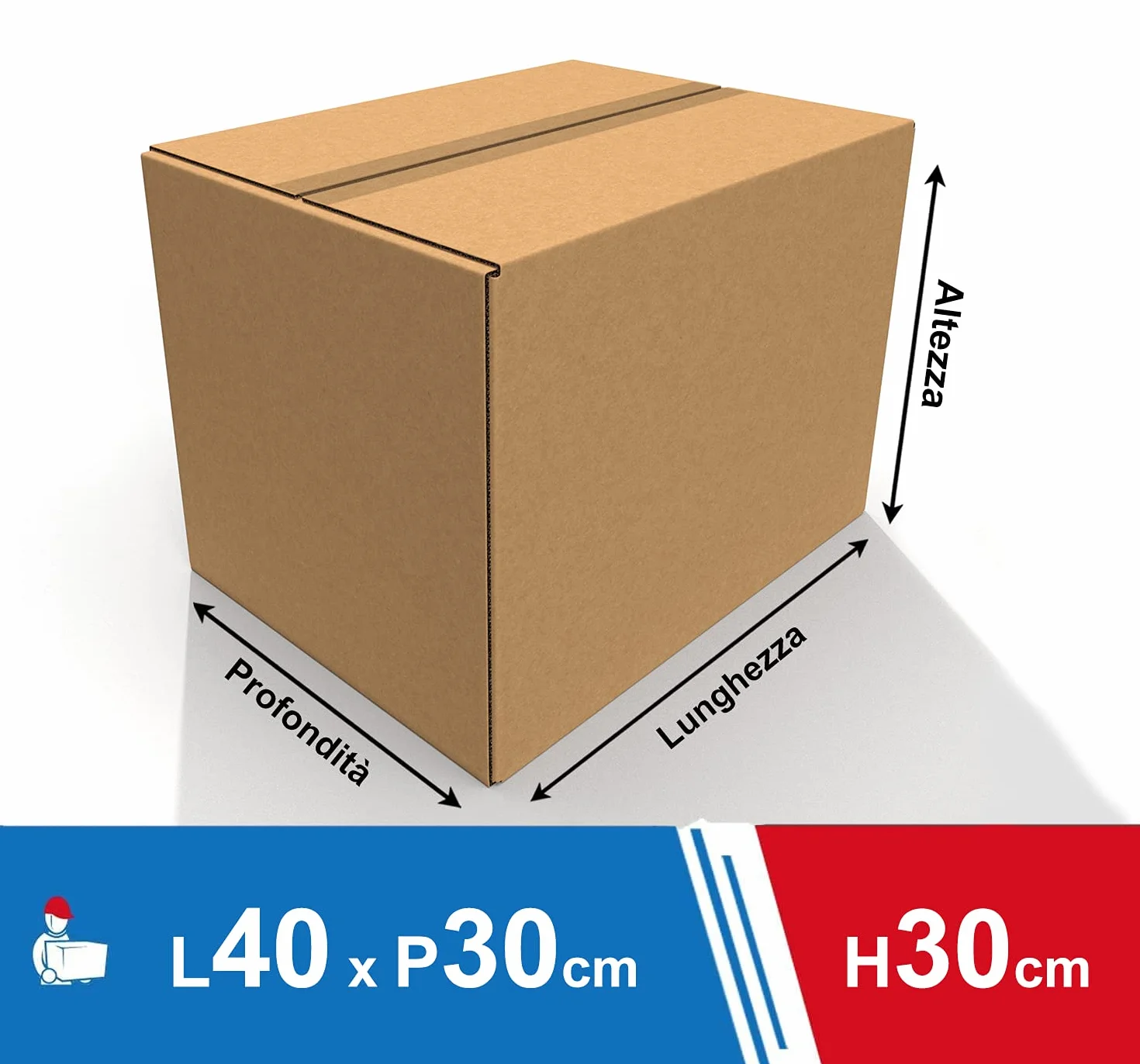 IMBALLAGGI 2000 Scatole Trasloco Doppia Onda 40x30x30 Pack 15 Cartone Resistenti Imballaggio