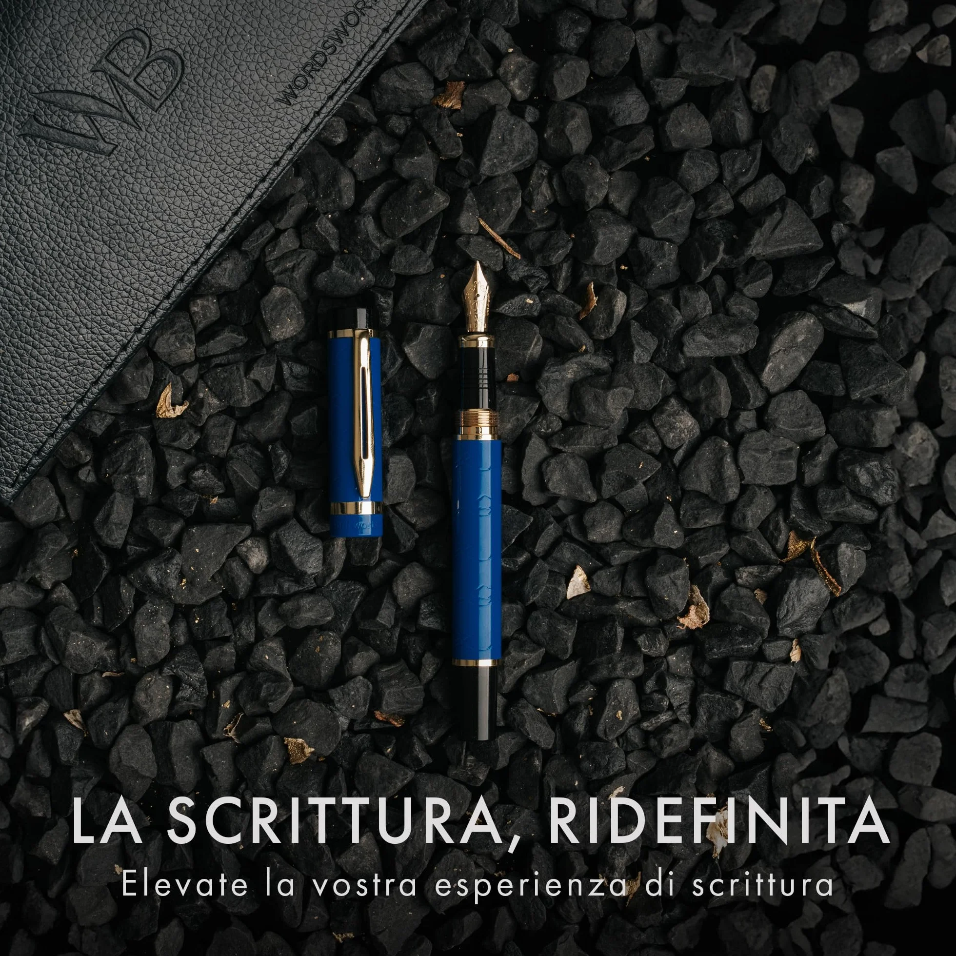 Wordsworth & Black Set di penne stilografiche Primori [Oro Blu]; pennino medio, scatola regalo, 24 cartucce di inchiostro, convertitore di ricarica, manuale; agenda, set calligrafia