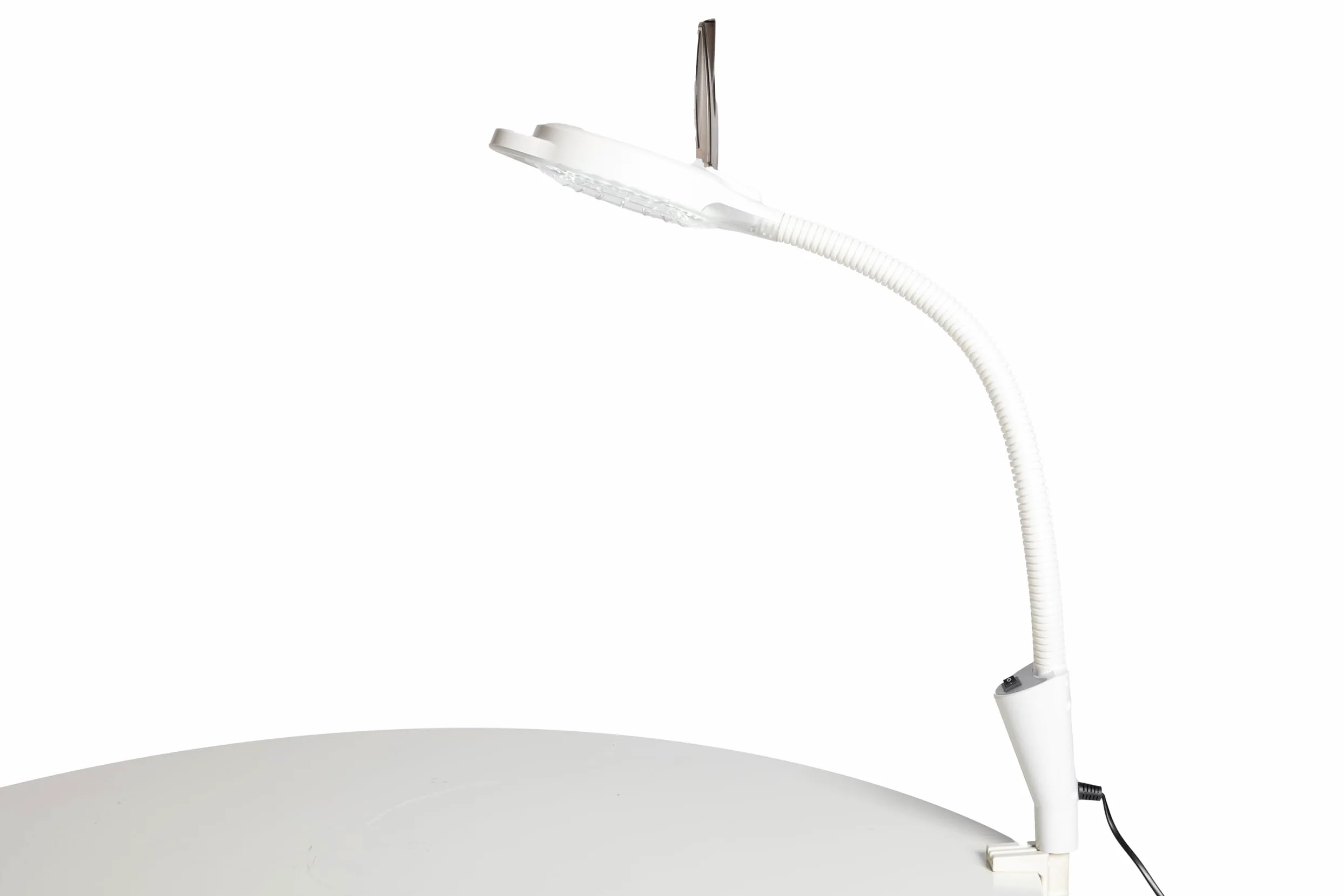 GOVITA - Lampada LED Con Lente D'ingrandimento 8 diottrie, Lampada da Scrivania con Pinza, Lente in Vetro da 105cm, Braccio Girevole