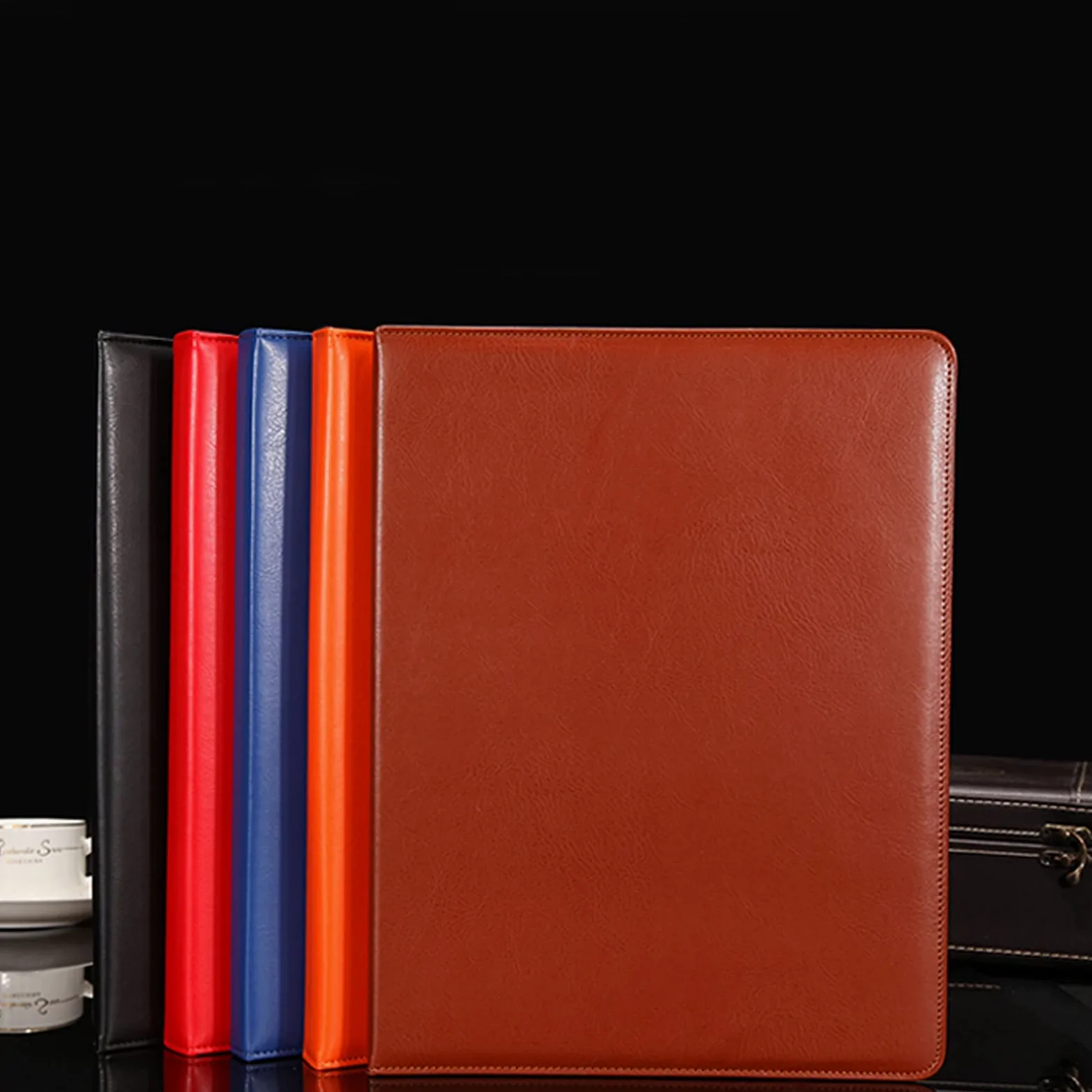 Cartella portadocumenti espandibile A4 Semplice cartella Ampio legame multicolor in pelle multicolor con inserimento di penna insert riunione di business folder-2 packs Cartelline Portadocumenti (Col