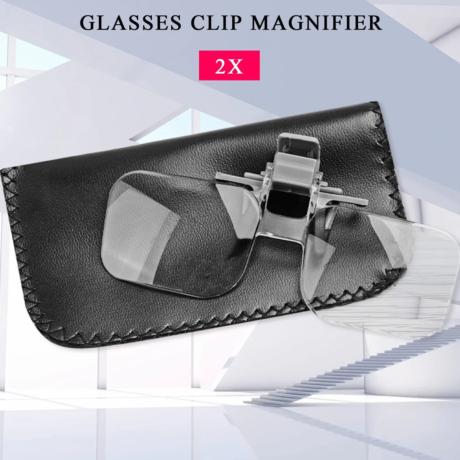 Occhiali da Lettura con Lente d'Ingrandimento 2X, con Clip e Lenti ribaltabili, Unisex.