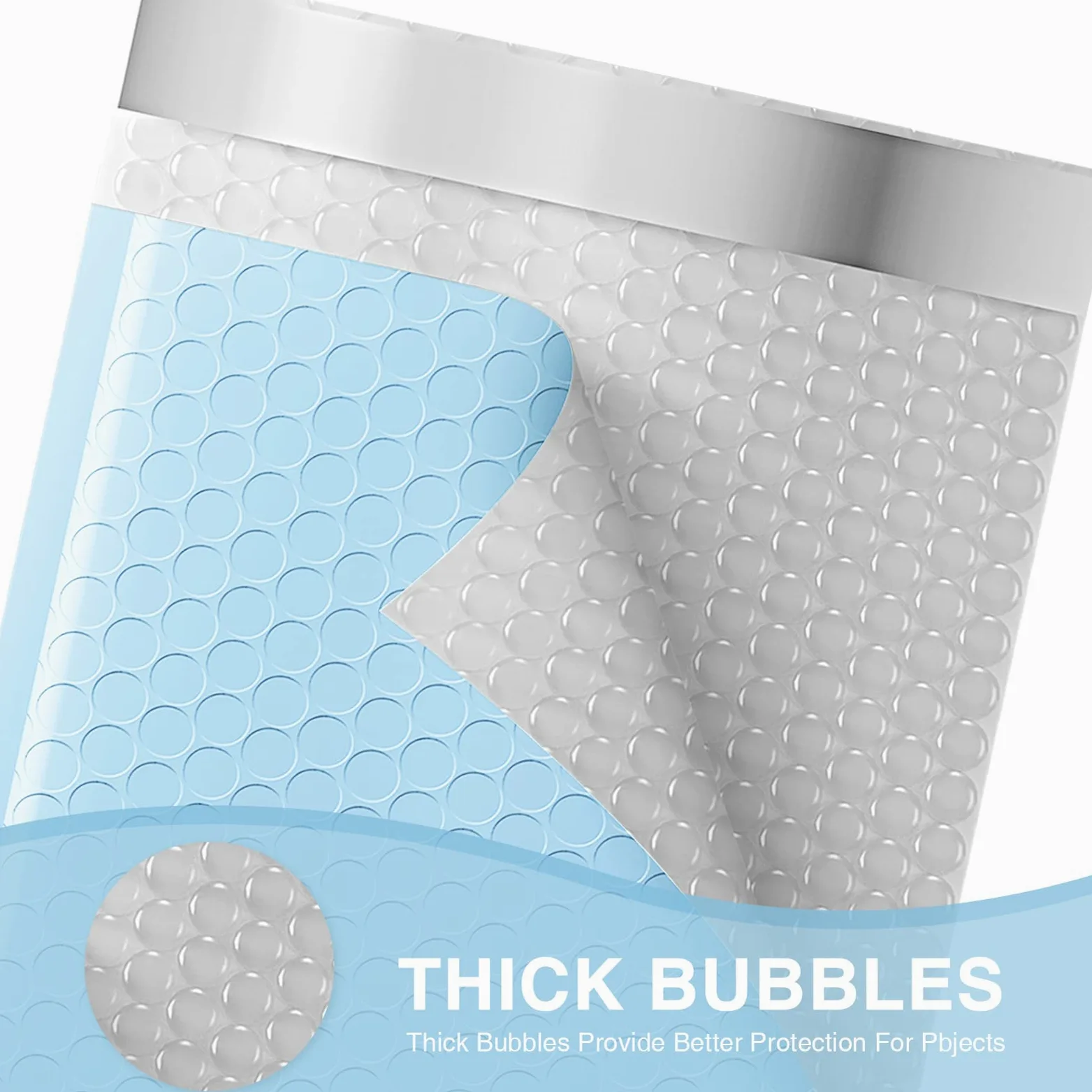 Metronic 6x10 Inch Bubble Mailers 100 Pack, Self-Seal Bubble Mailer, Waterproof Padded Envelopes,Shipping Envelopes,Cushioning for Shipping,Small Items,Jewelry Makeup Supplies,Packaging, Light Blue