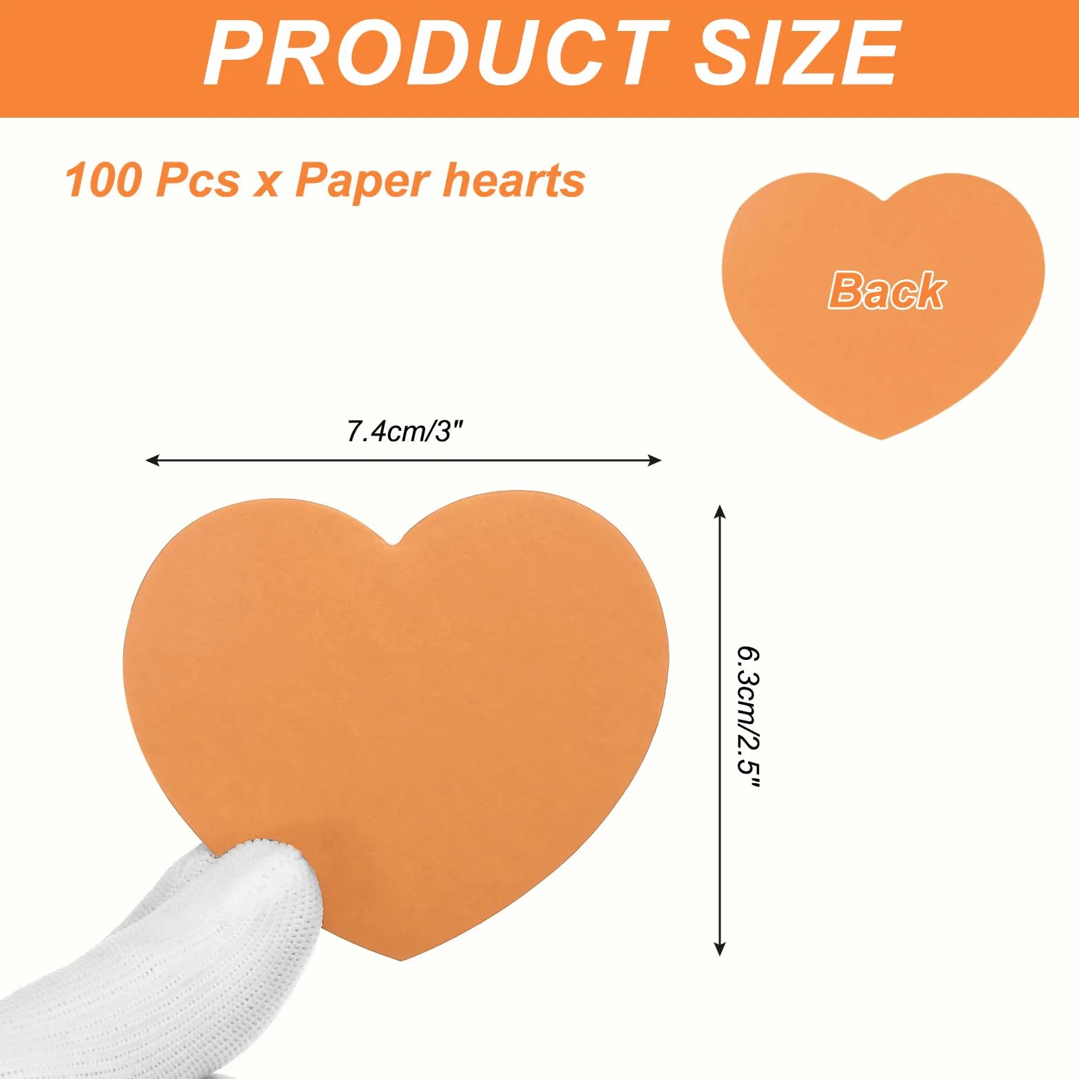 Cartoncini a forma di cuore 6,3 x 7,6 cm per San Valentino progetti artistici decorazioni casa arancione