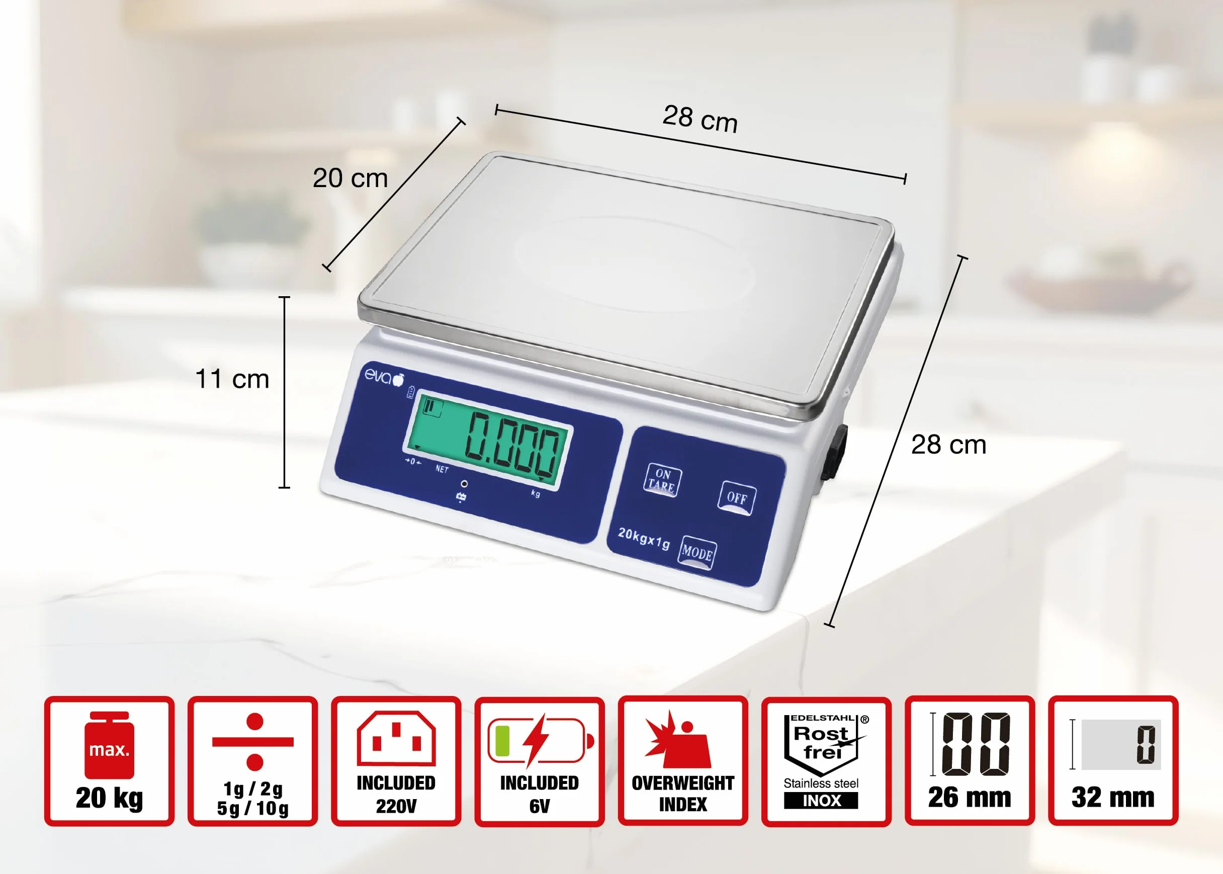 EVA Collection Bilancia Pesapacchi 9901 20kg/1-2-5-10g