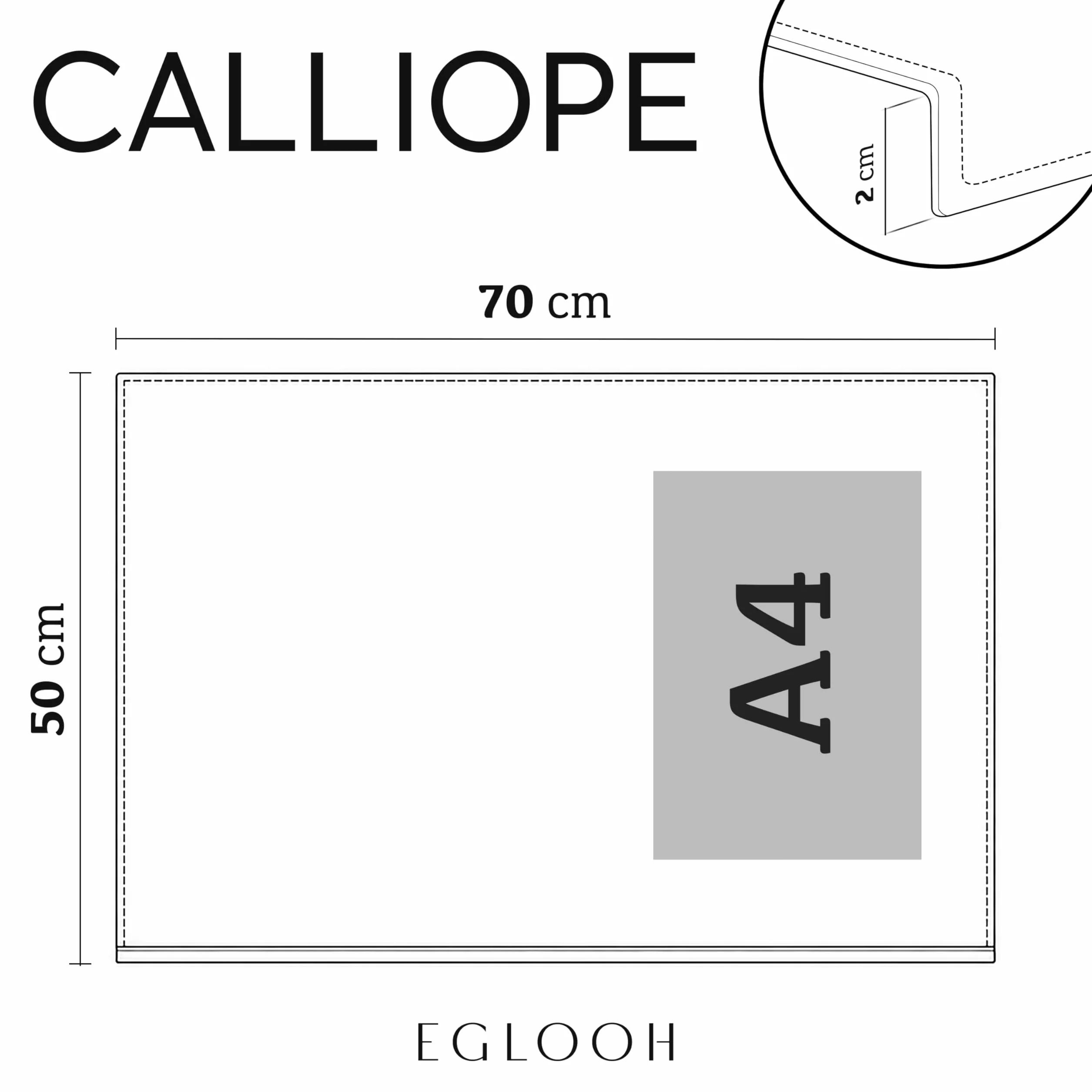 Eglooh Calliope Sottomano Scrivania Cuoio XXL Antiscivolo Made in Italy