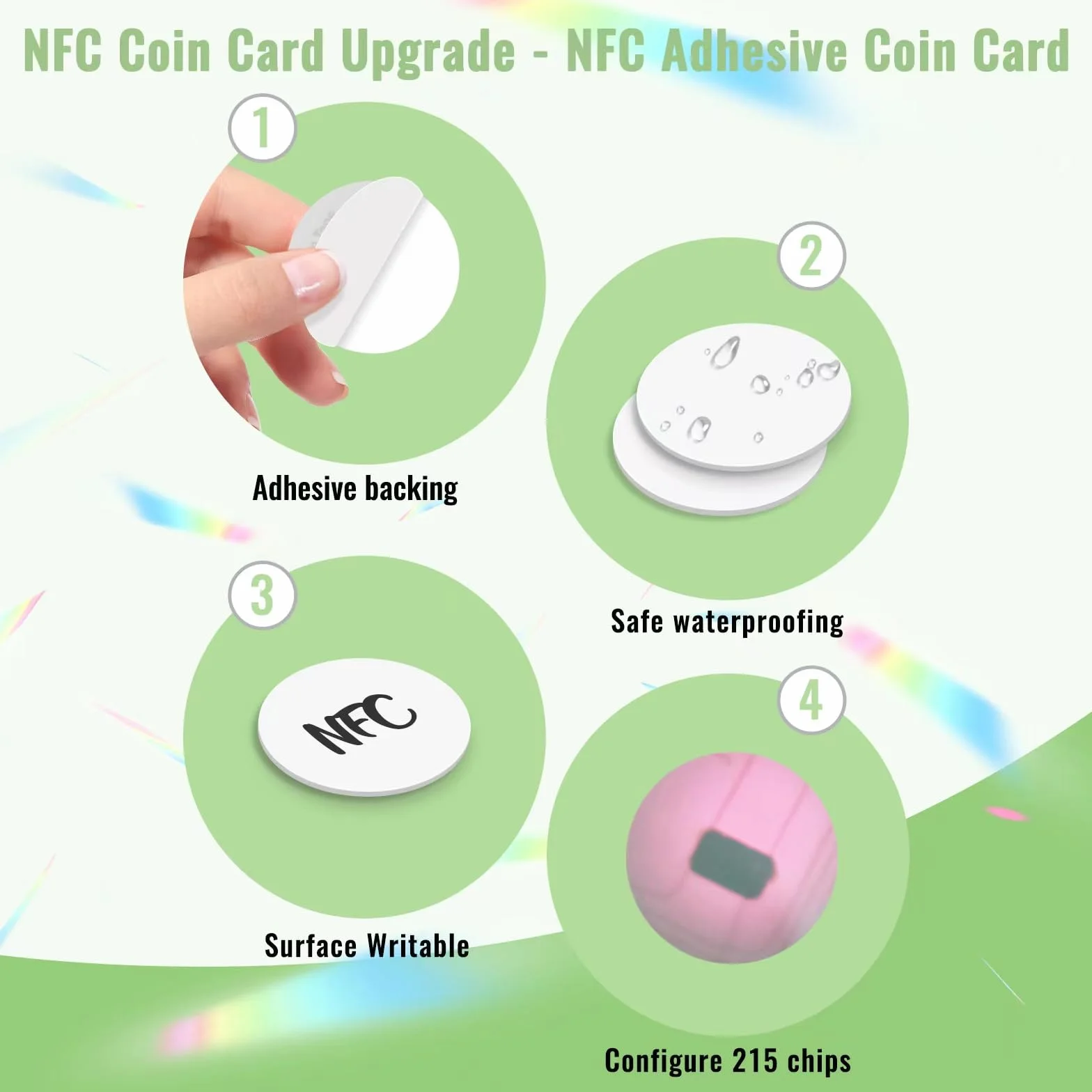 Tag NFC Adesivi NTAG215 Programmabili 504 byte per Telefoni Dispositivi NFC