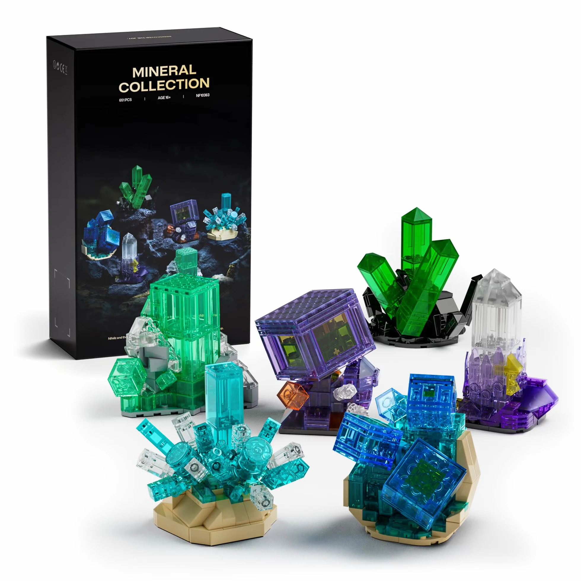 Nifeliz Set Collezione Geologica per Adulti, 6 Modelli Minerali per Decorazione da Scrivania, Regalo Naturale per Appassionati di Casa (651 PZ, NF10363)