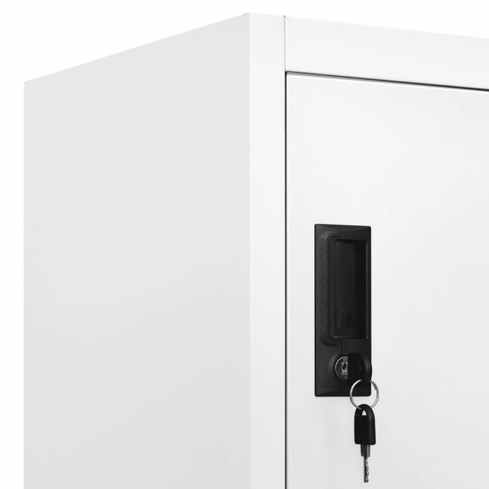 Armadietto con Serratura, 6 Scomparti con Gancio e Prese d'Aria, 90x45x180 cm in Acciaio Bianco, per scuole e uffici