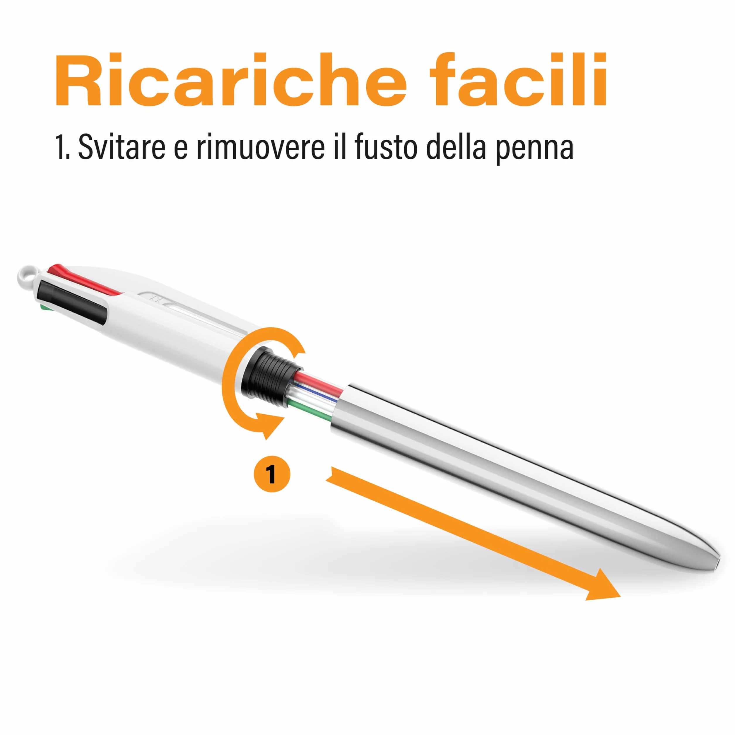 BIC 4 Colori Hydro Dipping Penne Multicolore Set di 5 Penne a Sfera A Scatto Cancelleria