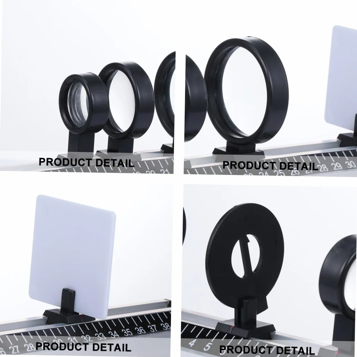 GLEAVI Set Ottica Didattica Kit Laboratorio Fisica Con Lenti Concave Convesse Specchio Ottico Strumenti Ottici Esperimenti Scientifici 19.7X3.1X2 Inch
