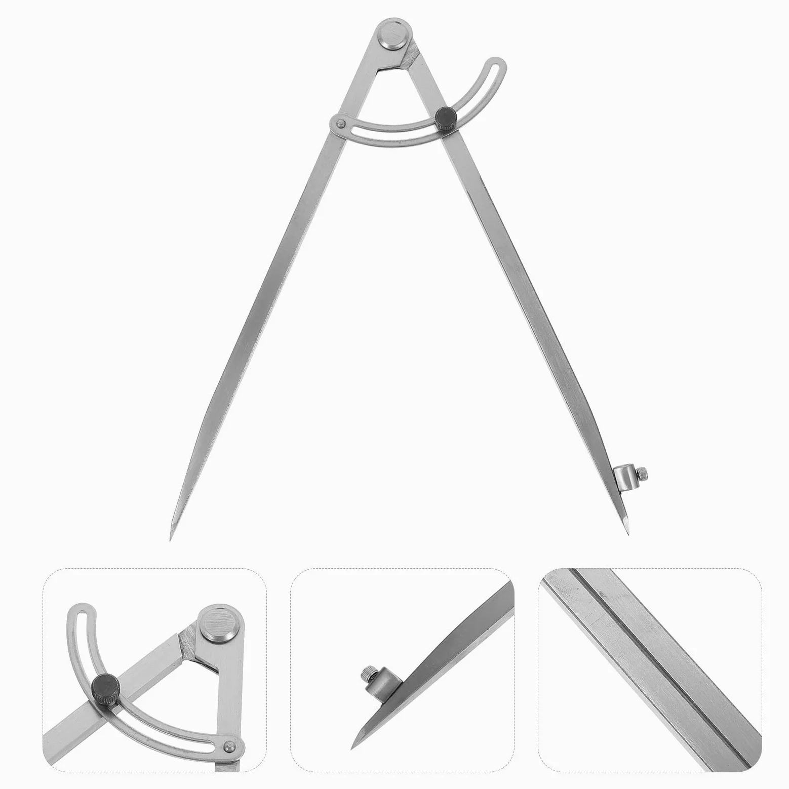 Compasso da Disegno Resistente e Non Facile da Rompere ad Alta Precisione in Ferro Argento per Insegnanti e Artisti in Contesto Scolastico