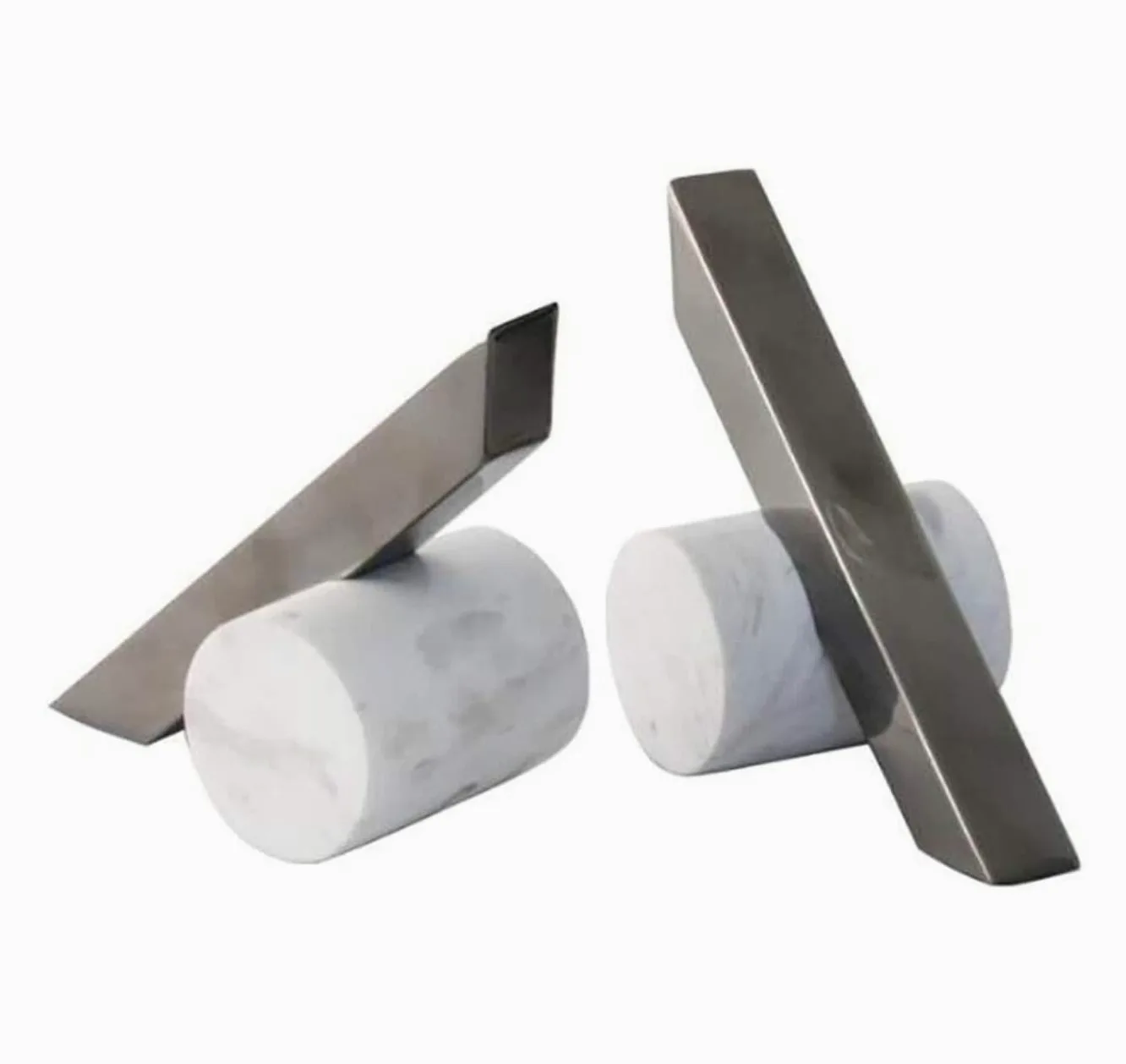 Reggi Libri, Fermalibri Reggilibri In Marmo Fermalibri In Acciaio Inossidabile Con Geometria Per Scaffali Per Libri Pesanti Decorazione Domestica Ufficio Casa Scrivania