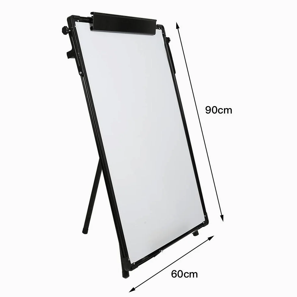 Lavagna bianca cancellabile su piedistallo magnetico nero lavagna cancellabile a secco portatile regolabile in altezza per scuola, ufficio e casa, 60 x 90 cm