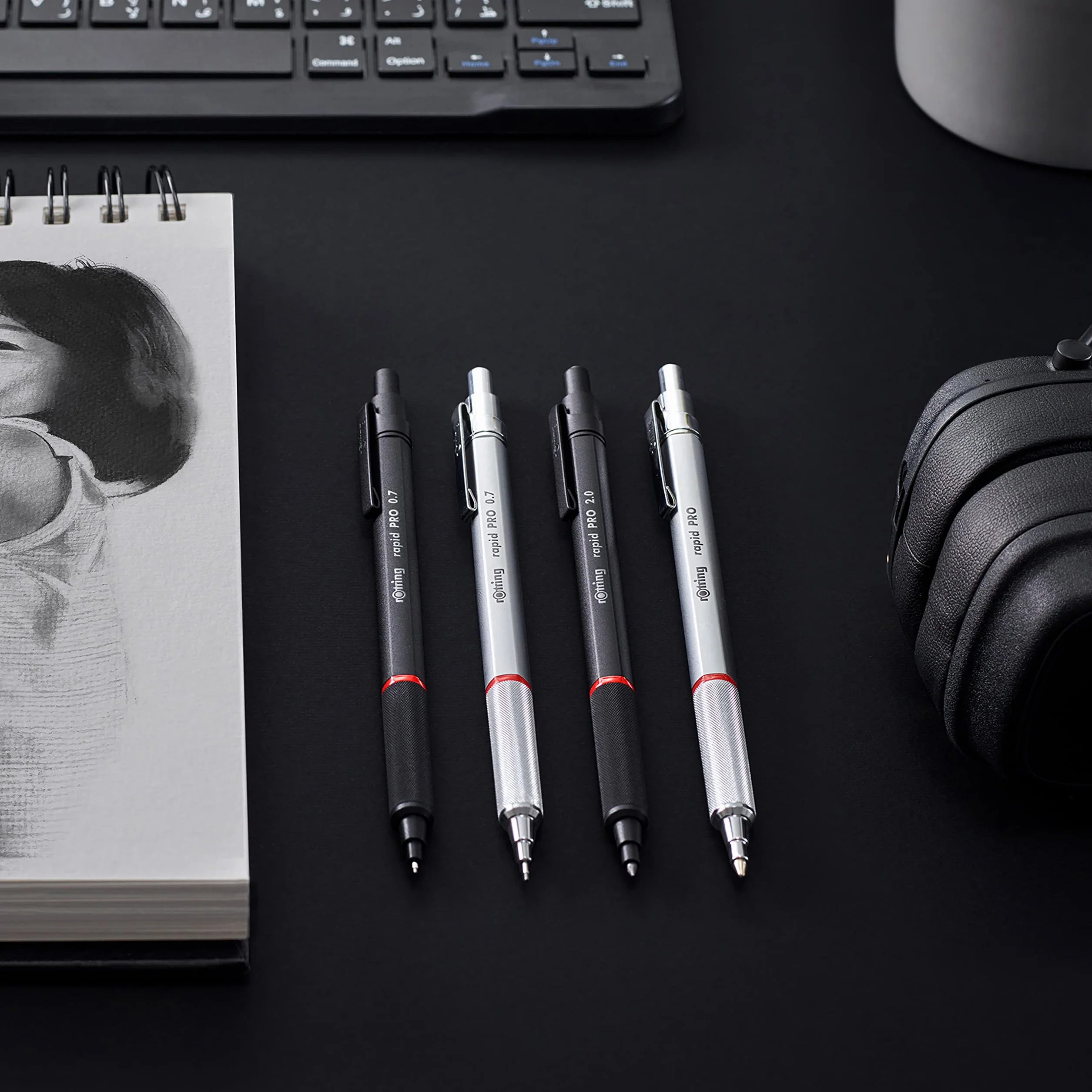 rOtring Rapid Pro matita meccanica HB 0,7 mm Nero opaco