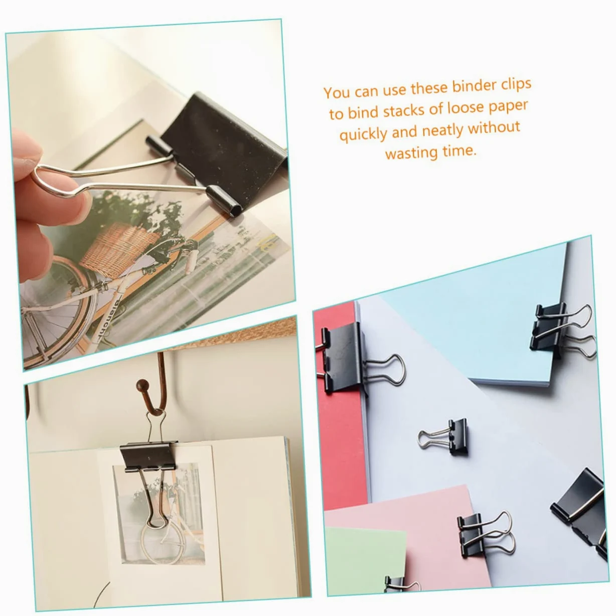 Binder Clips Large Nero in Ferro 36 Pezzi, per Carta e Schede | Rimozione Facile, Design Multiplo, Organizzazione Documenti, Back To School Party, Cose per Scuola, Cartoleria Scuola