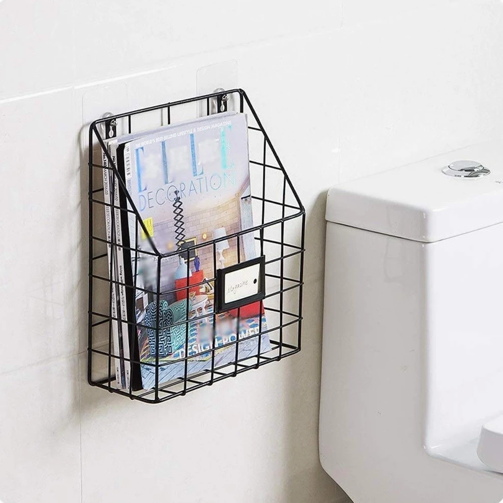 Reggi Libri, Fermalibri Scaffale Da Parete In Ferro, Cesto Portaoggetti Creativo Scaffali Per Giornali Semplici Per Riviste Per Soggiorno, Studio, Camera Letto Ufficio Casa Scrivania(A)