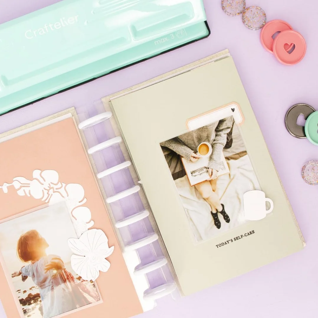 Craftelier - Perforatrice a 11 fori per planner, agende o quaderni XL speciali per scrapbooking | Capacità di punzonatura per 3 carte da 90 g/m2 | Dimensioni circa 32 x 9 x 5 cm