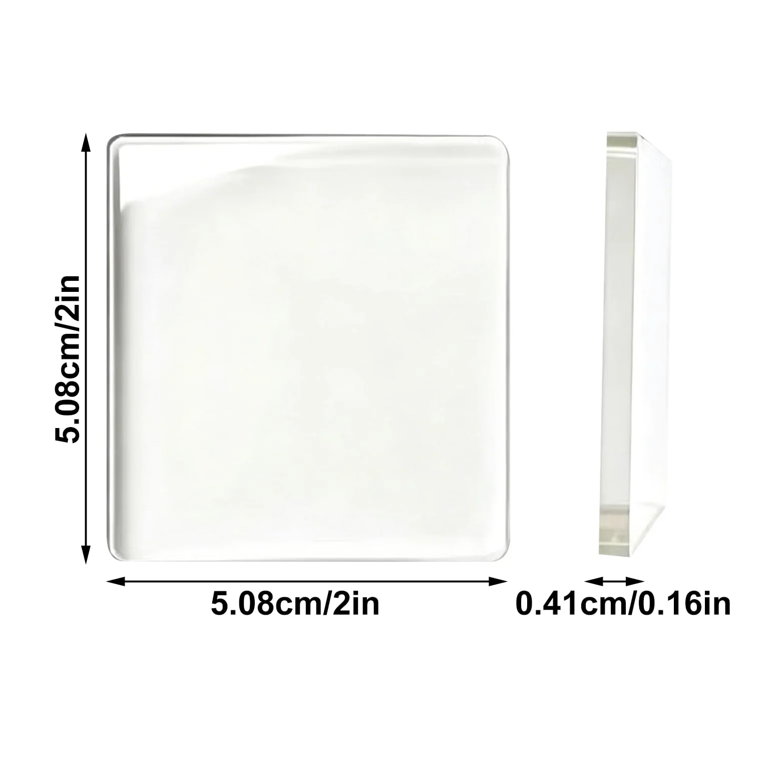 40 magneti in acrilico trasparente da 5,1 x 5,1 cm, fai da te, per decorare casa, cucina, aula e ufficio