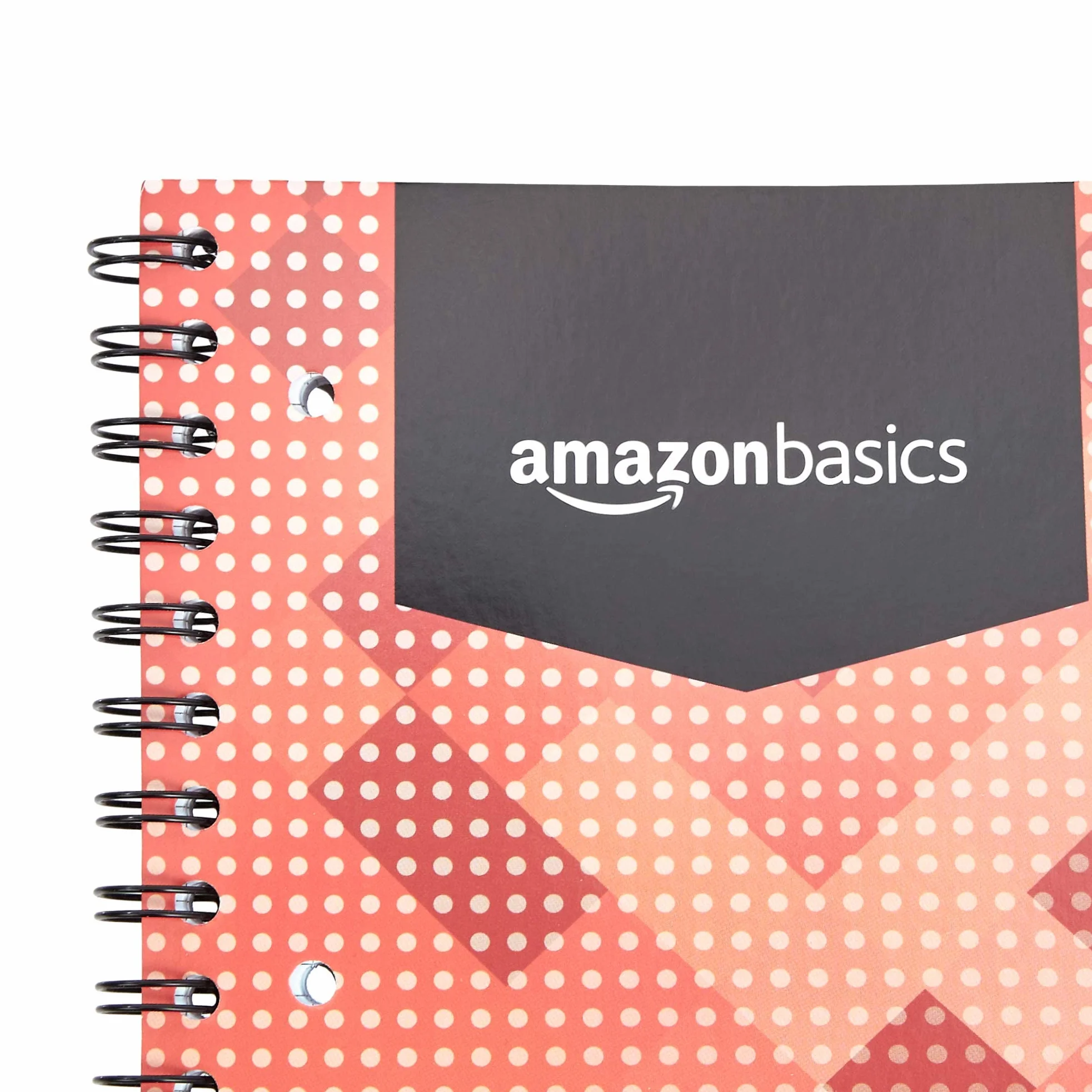 Amazon Basics Quaderno A4 a spirale, 80 fogli, 160 pagine, 90 g/m², 5 unità, Bianco