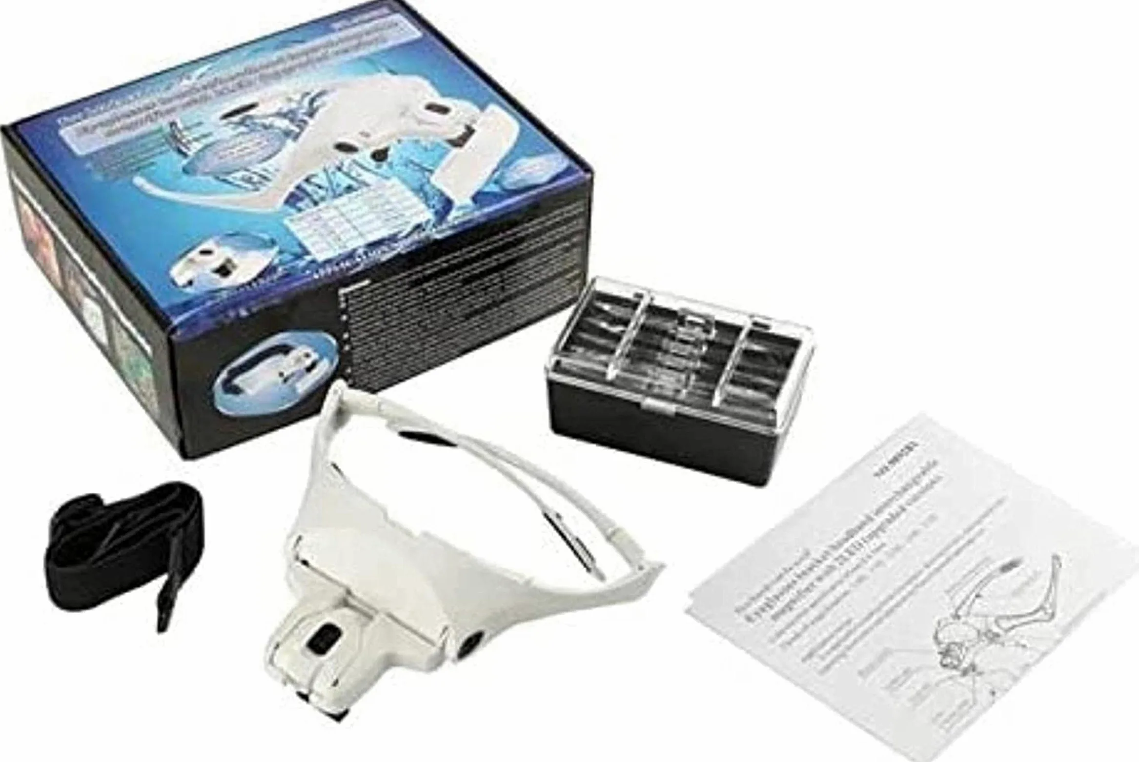 Lenti d'Ingrandimento Regolabili a 5 Lenti con Archetto e LED, 1.0X 1.5X 2.0X 2.5X 3.5X.,